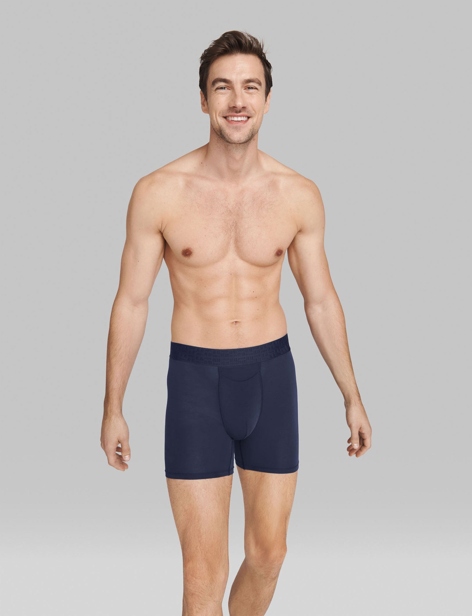 Apollo Mid Length Boxer Briefs - 6 Pack (3 Pairs) - Soft Breathable Men's Underwear for All-Day Comfort - Perfect for Workout, Travel & Everyday Wear