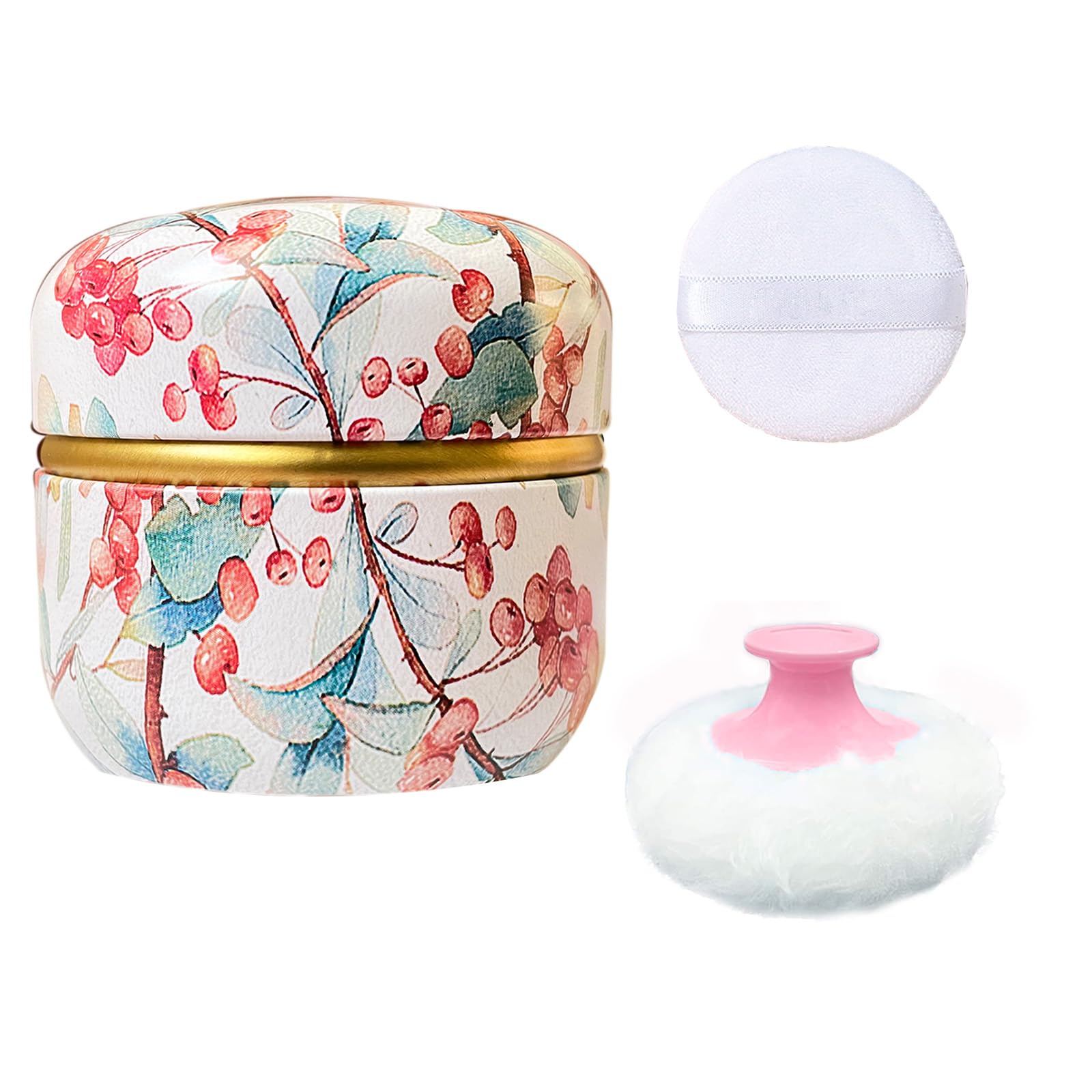Premium Body Powder Puff & Compact Case - Talc-Free Dusting Powder Applicator for Women, Travel-Friendly Bath Powder Container with Soft Puff (Ormosia) - Ideal for Post-Shower, Gym & On-The-Go Touch Ups
