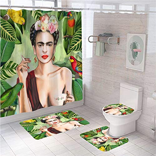 Stylish African Print Waterproof Shower Curtain Set with Anti-Slip Bath Mat - 71x71 Inches Bathroom Decor for Women, Boho Chic Home Accessories | Perfect for Modern Bathrooms, Guest Suites & Spa Retreats