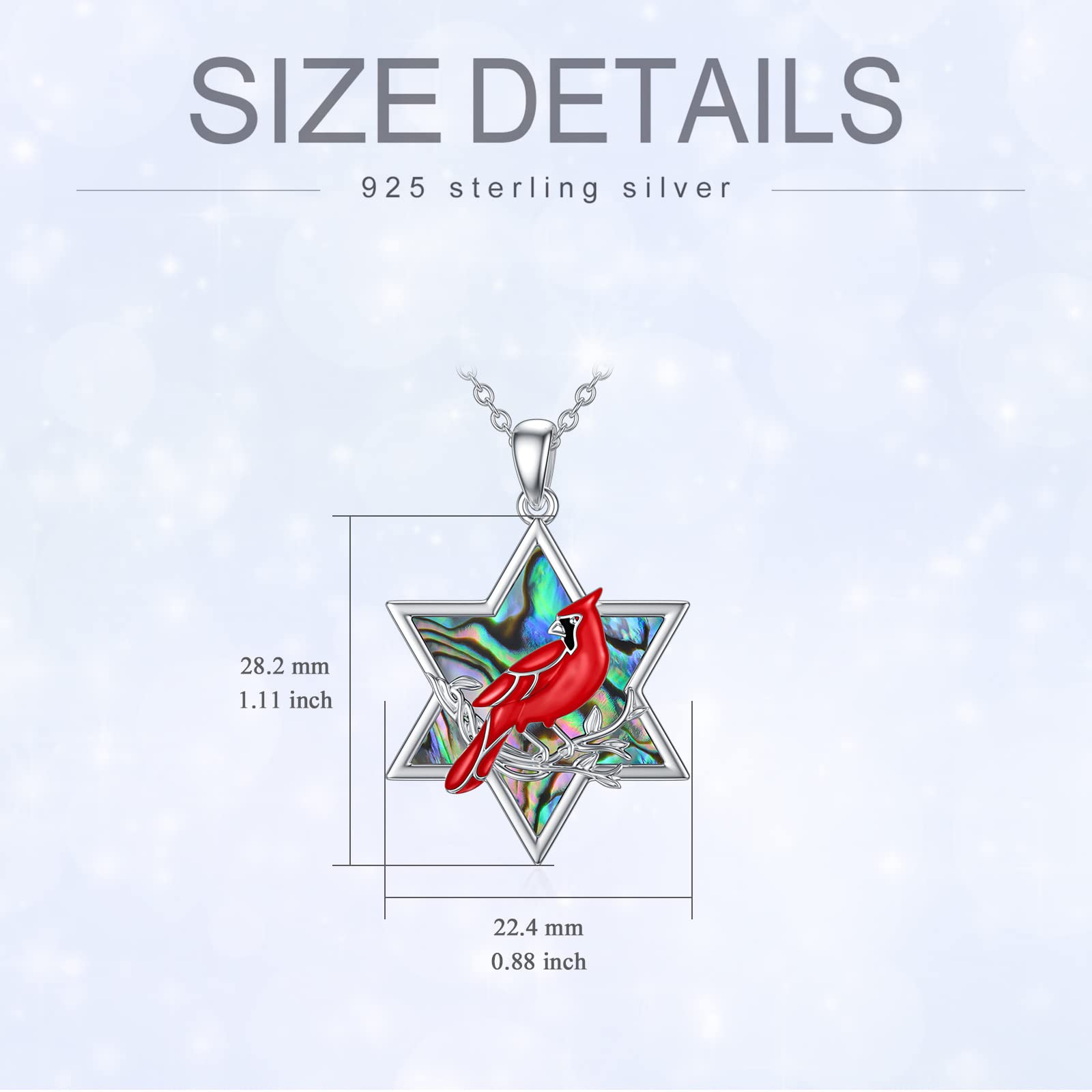 TOUPOP 925 Sterling Silver Cardinal Pendant Necklace - Memorial Sympathy Jewelry for Women, Mom, Wife | Thoughtful Gift for Valentine's Day, Mother's Day & Bereavement | Perfect for Remembrance, Comfort & Special Occasions