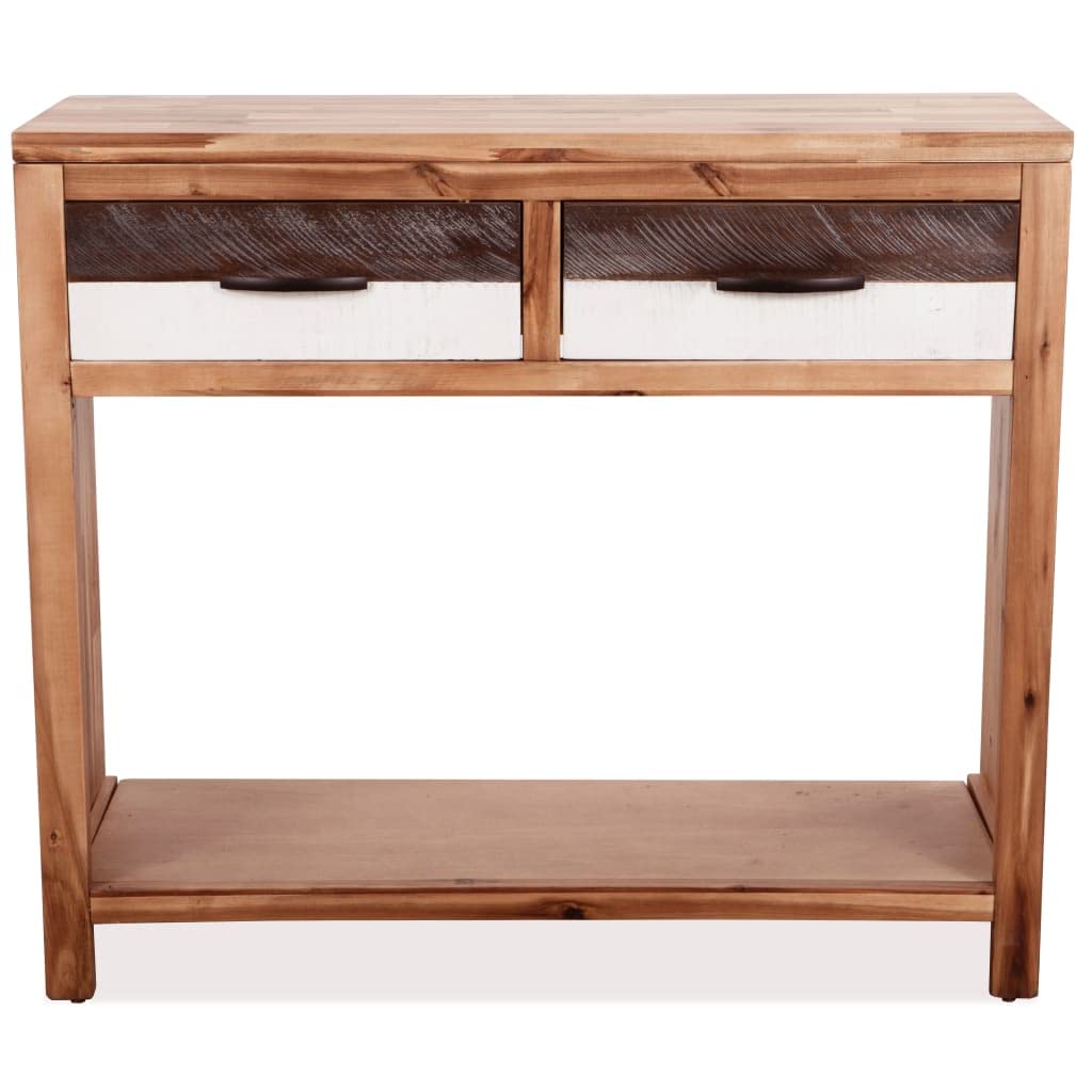 Modern Acacia Wood Console Table with Drawers - Entryway, Living Room, Bedroom Side Table - Multi-Functional for Home Office, Balcony & Coffee Table - Easy Assembly Solid Wood Furniture for Stylish Decor
