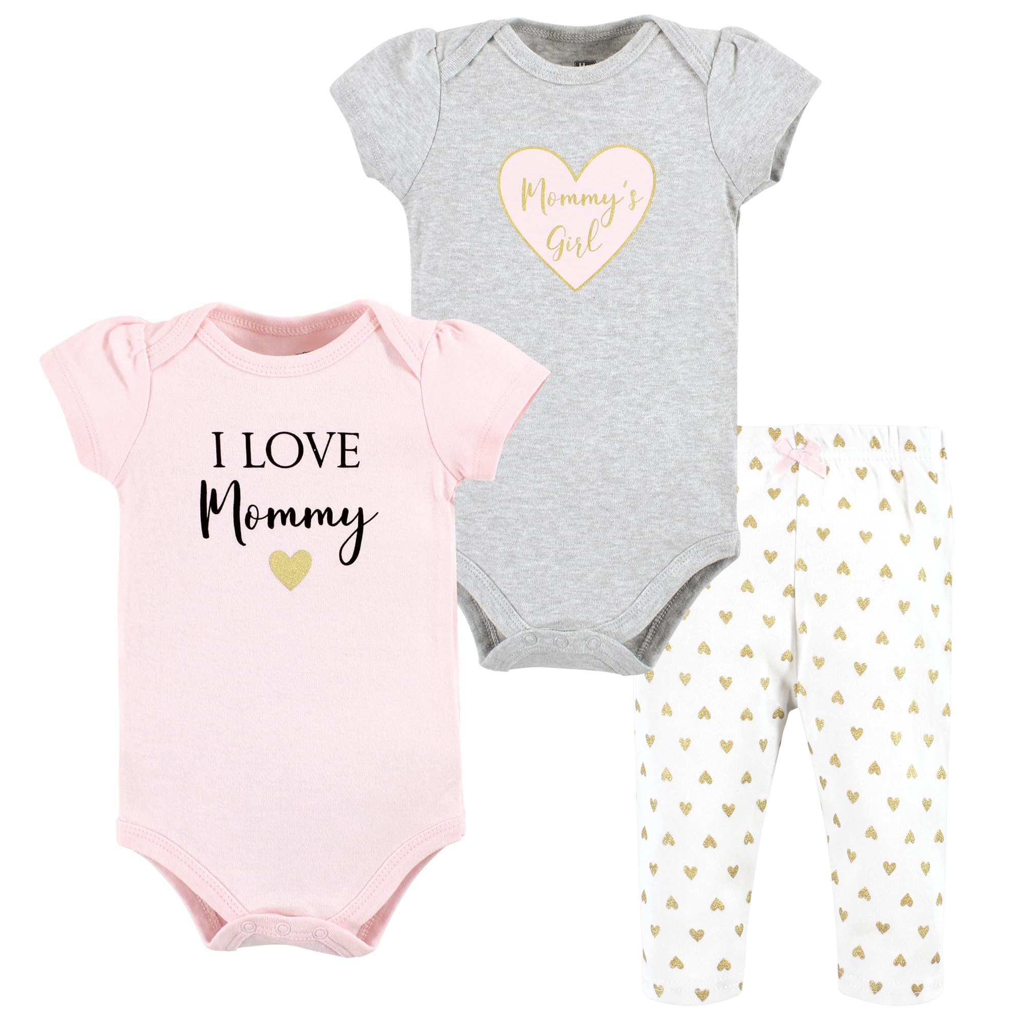 Hudson Baby Girls Cotton Bodysuit & Pant Set for Playtime