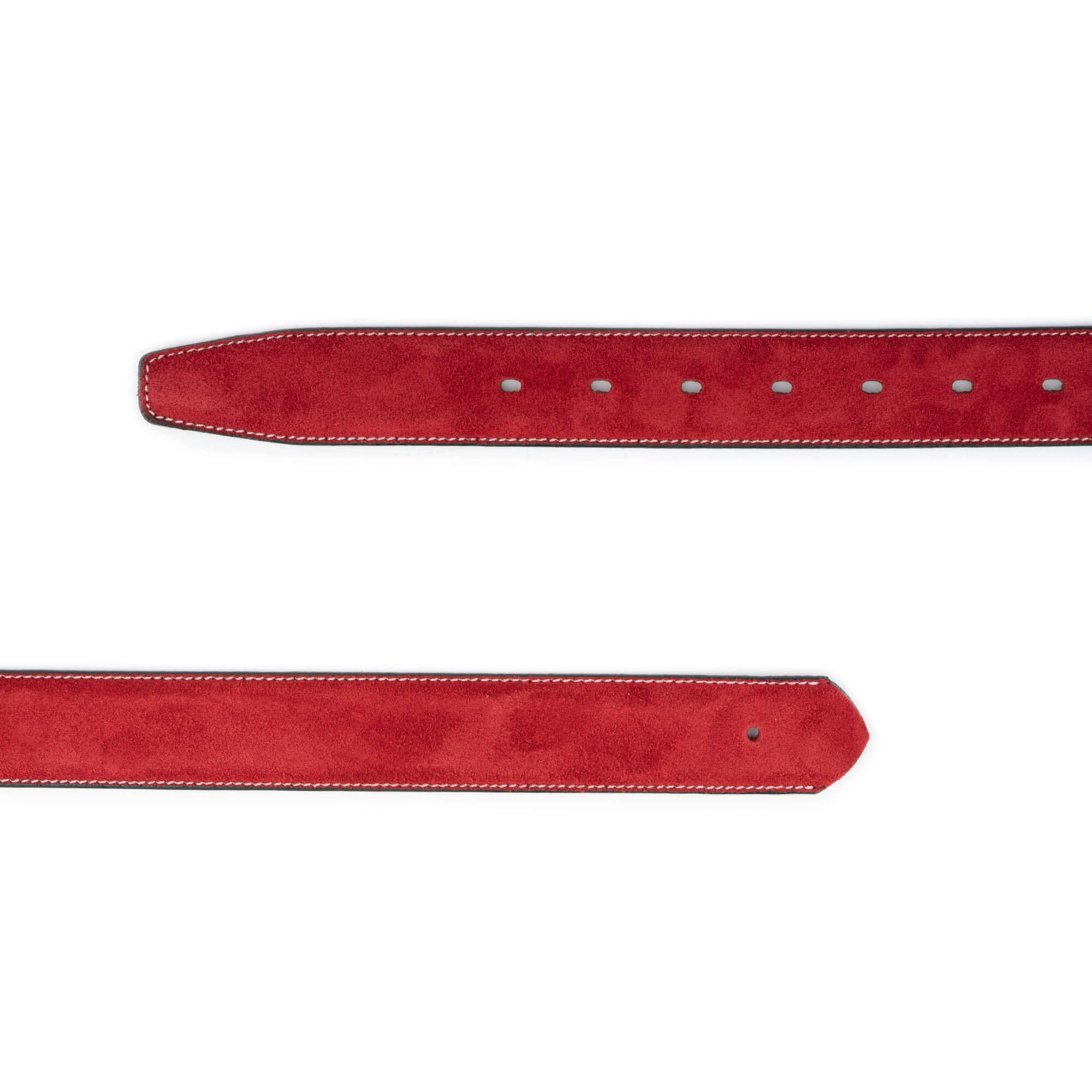 Women's Red Suede Leather Belt Strap - Replacement for Dunhill Buckles | Fashion Accessory for Office, Party & Everyday Wear