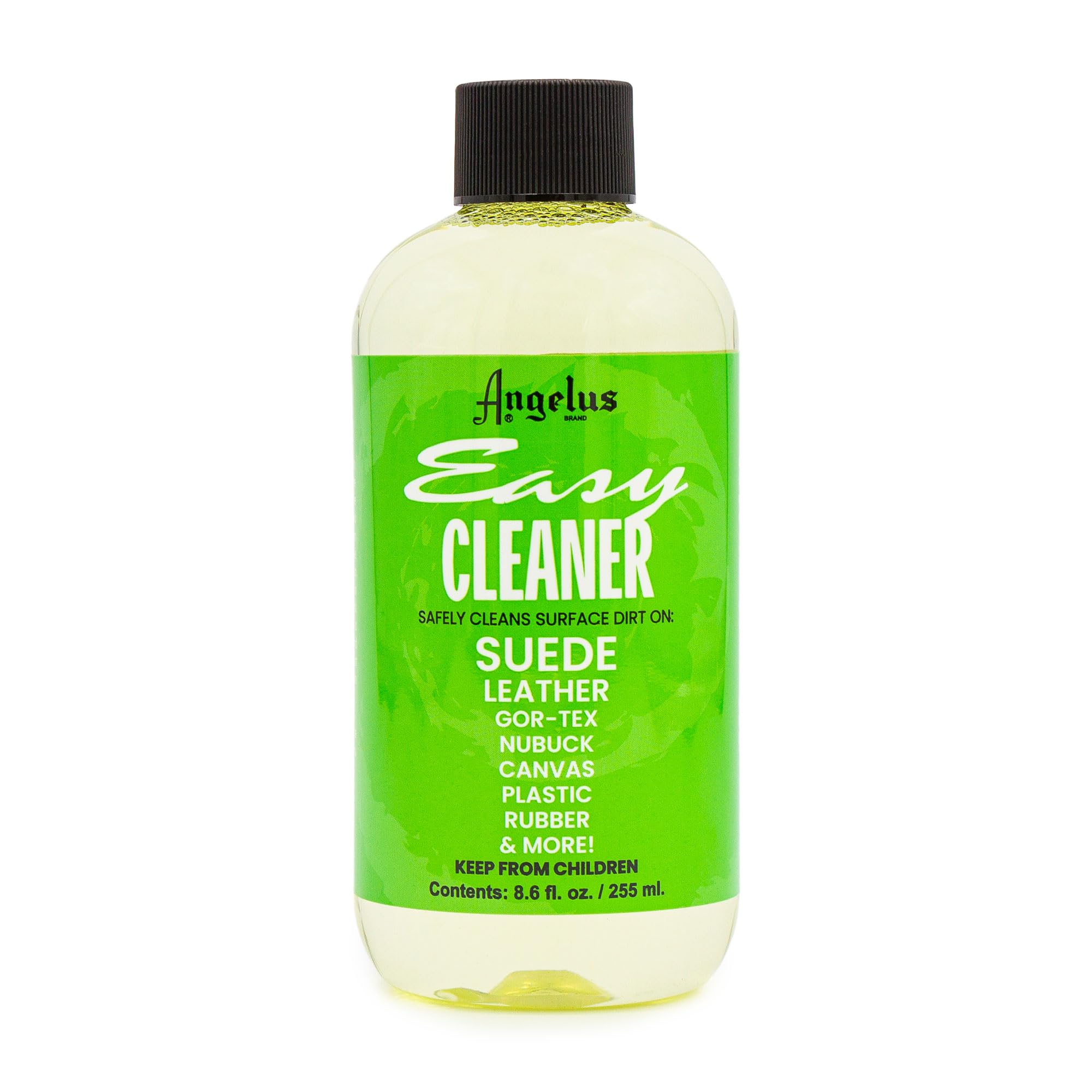 Angelus Easy Cleaner - Premium Shoe Cleaner for Sneakers, Leather, Suede & Canvas | Safe & Effective Stain Remover | Made in USA (8.6 fl oz) | Perfect for Cleaning Gym Shoes, Work Boots & Designer Handbags