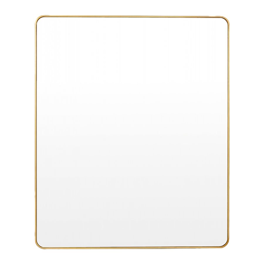 Flynn Curve Rectangle Mirror - Brass Finish Wall Mirror for Living Room, Bedroom, or Entryway - Elegant Home Decor & Functional Wall Mirror for Modern Interiors