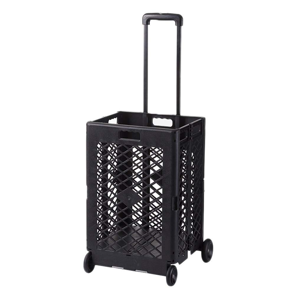 BTYAY Foldable Grocery Cart with Wheels - Heavy Duty Shopping Trolley & Laundry Basket for Supermarket, Market, and Home Use