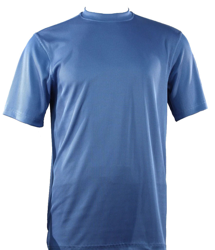 Bassiri Short Sleeve Mock Neck Blue T-Shirt 218 | Casual Wear for Men | Perfect for Everyday Outfits, Street Style & Summer Fashion