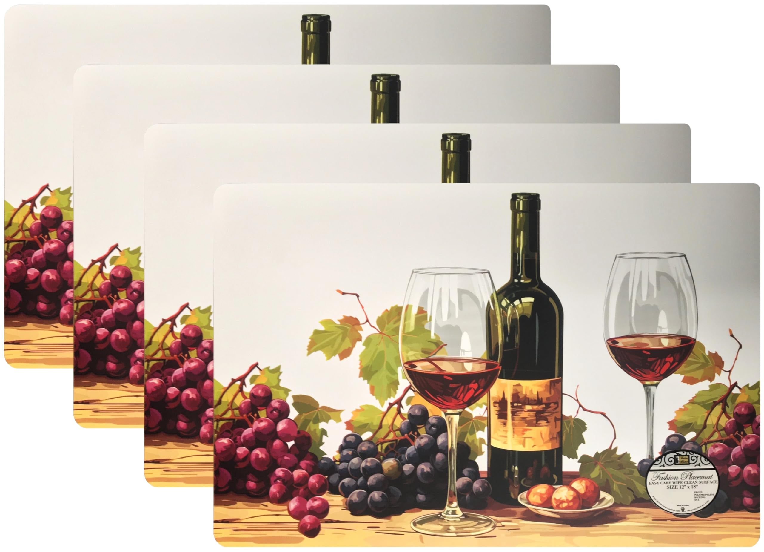 4-Pack Non-Slip Foam Backed Placemats - 12