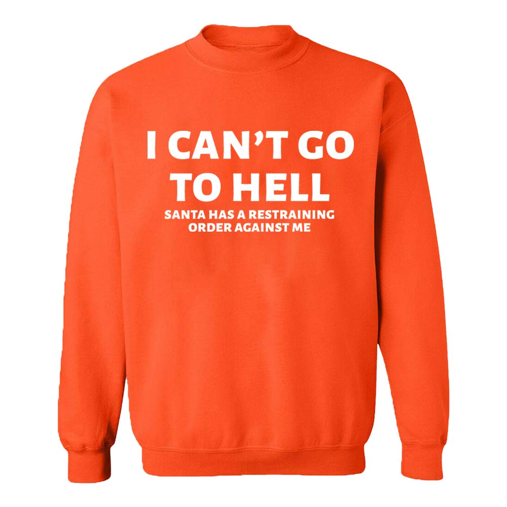 CRAZYDAISYWORLD Unisex Slim Fit Long Sleeve Crewneck Sweatshirt - 'I Can't Go To Hell' Graphic Custom Sweater | Casual Streetwear, Halloween Costume, Gift for Men & Women