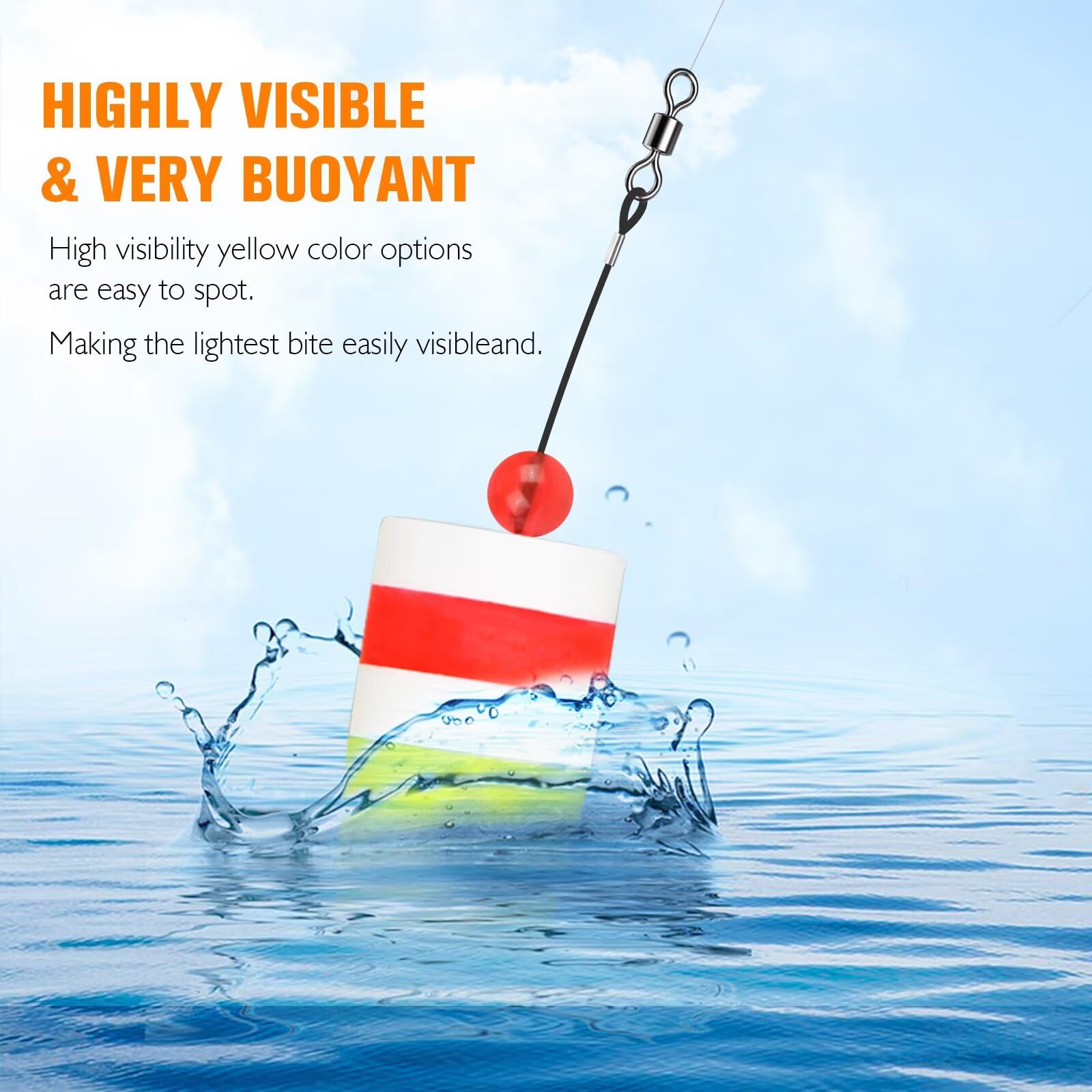 Doveson Weighted Popping Cork Fishing Floats - 3 Sizes for Saltwater & Freshwater Fishing - Perfect for Bass, Trout, and Redfish