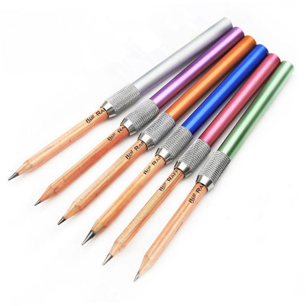 Parliky 6-Piece Stainless Steel Pencil Extension Rod Set - Durable Artist Pencils for Drawing, Sketching & Writing - Perfect for Artists, Students & Teachers (Office, Classroom, Studio Use)