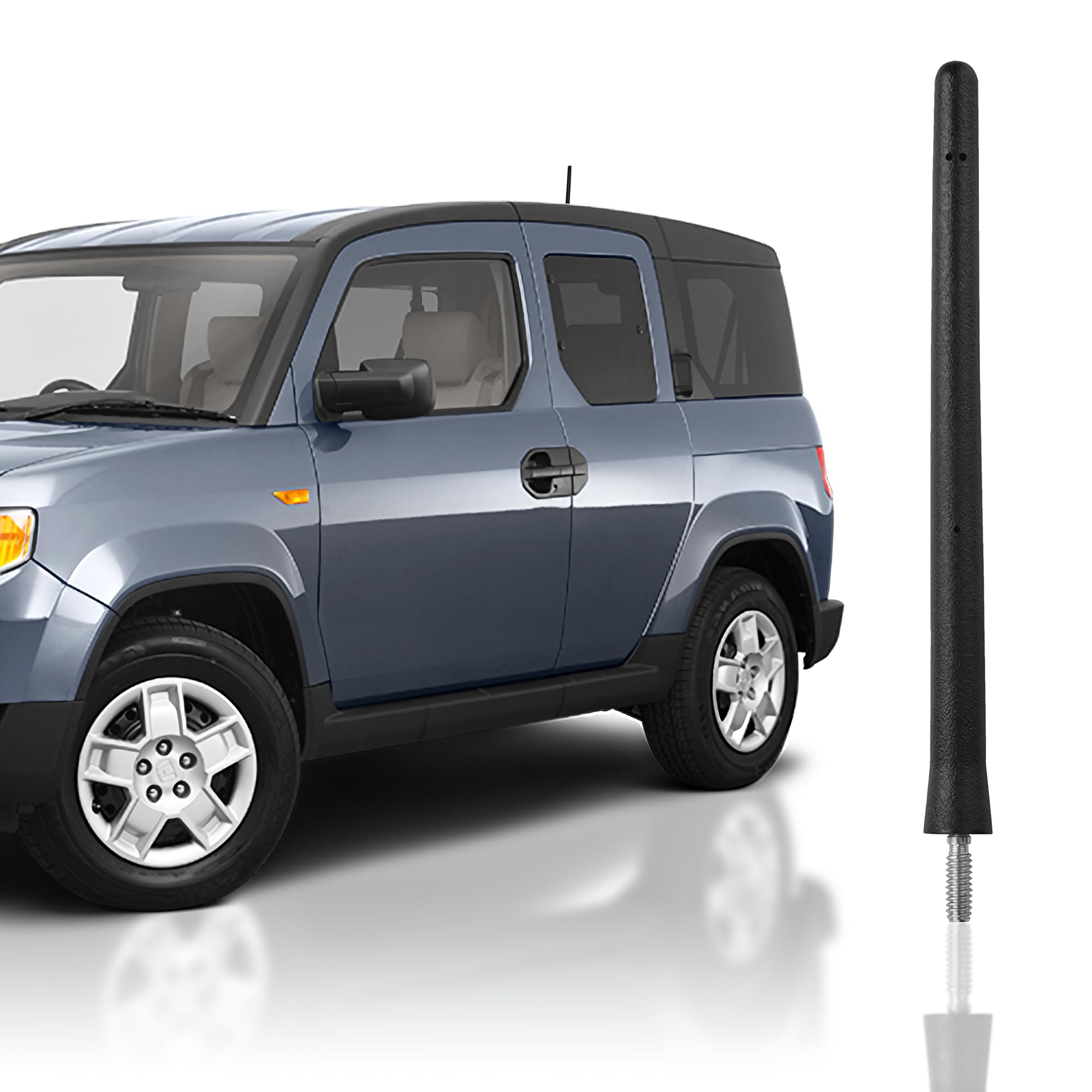6.34 Inch Short Antenna Mast for Honda Element (2003-2011) - Durable Car Wash-Proof FM/AM Radio Antenna - Rugged Black Design - Perfect for City Driving & Car Wash Safety