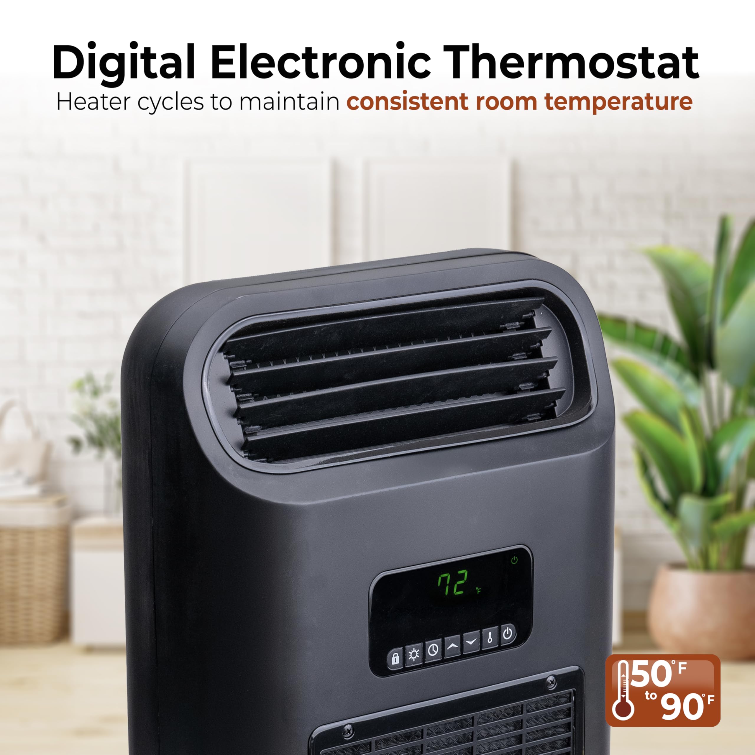 Comfort Zone Wall Mountable Space Heater for Indoor & Garage Use - 18 Inch Black Electric Heater with Remote Control, 12H Timer, Adjustable Thermostat & 4 Heating Modes | Overheat Protection | Perfect for Bedrooms, Offices & Workshops