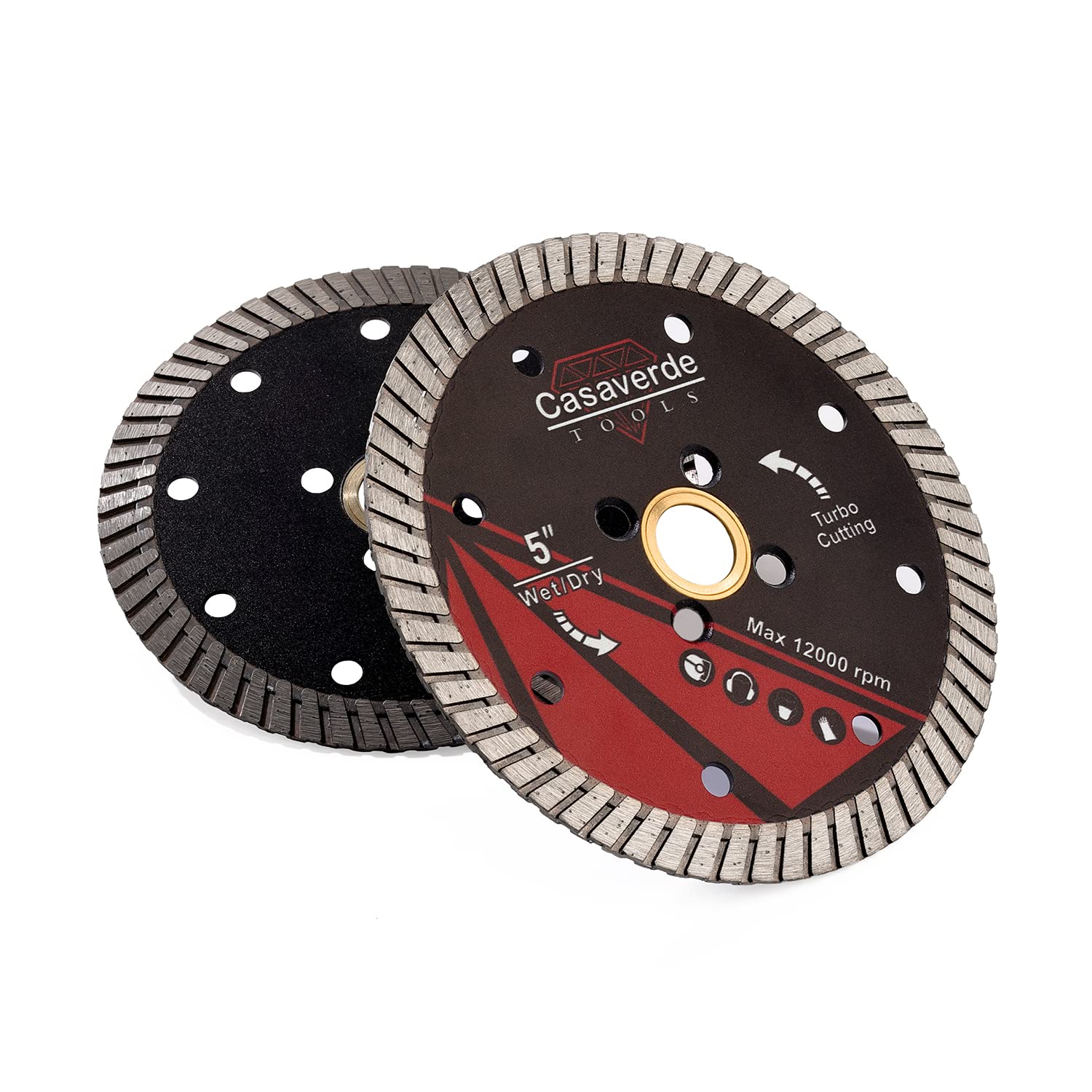 **Casaverde 2-Pack 5-Inch Diamond Turbo Blade for Cutting Granite, Marble, Concrete – Perfect for Tile, Stone, and Masonry Work**