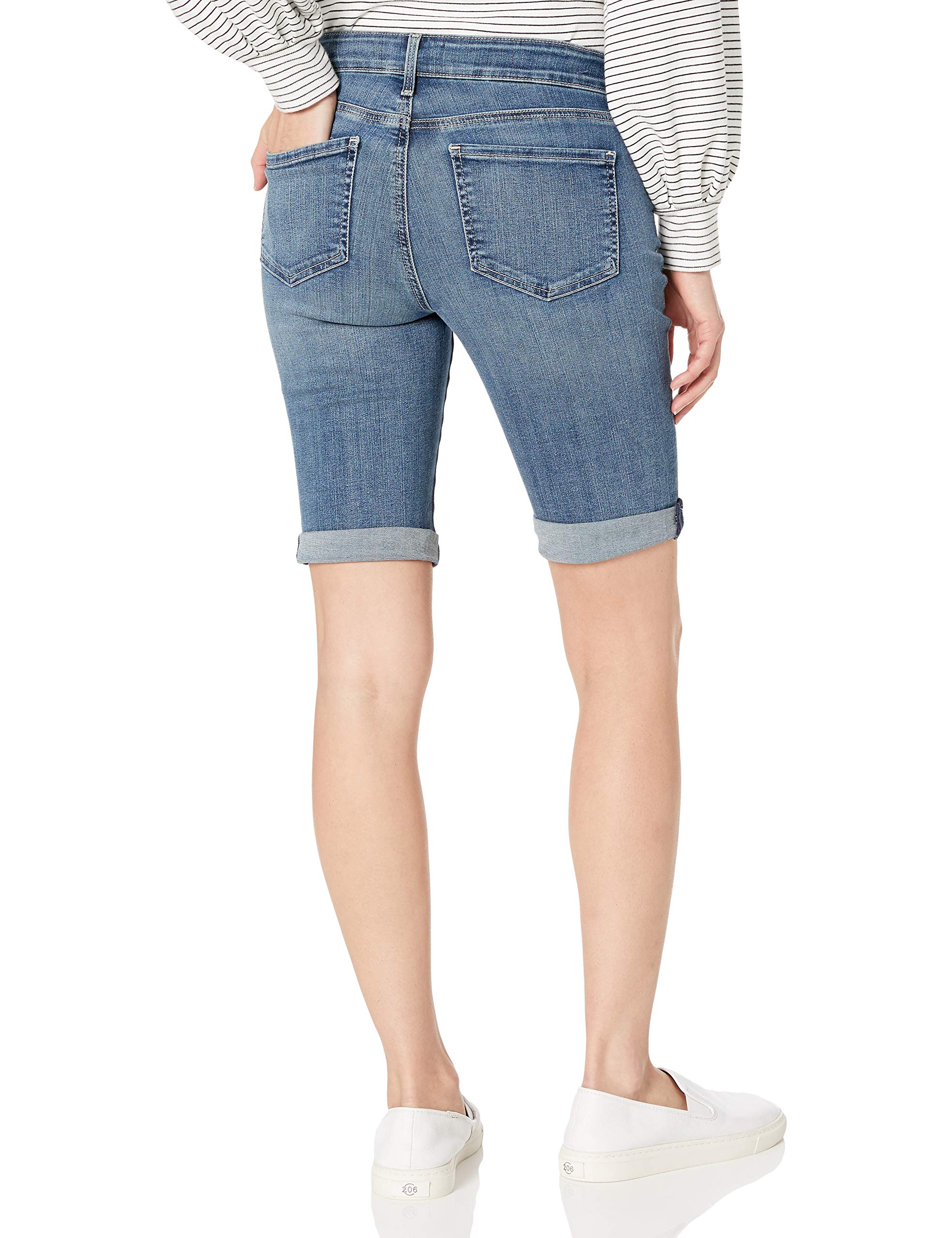 NYDJ Women's Petite Briella Jean Shorts with Roll Cuffs | Slimming High Waist Denim Shorts for Women | Perfect for Summer Outfits, Casual Wear & Beach Vacations