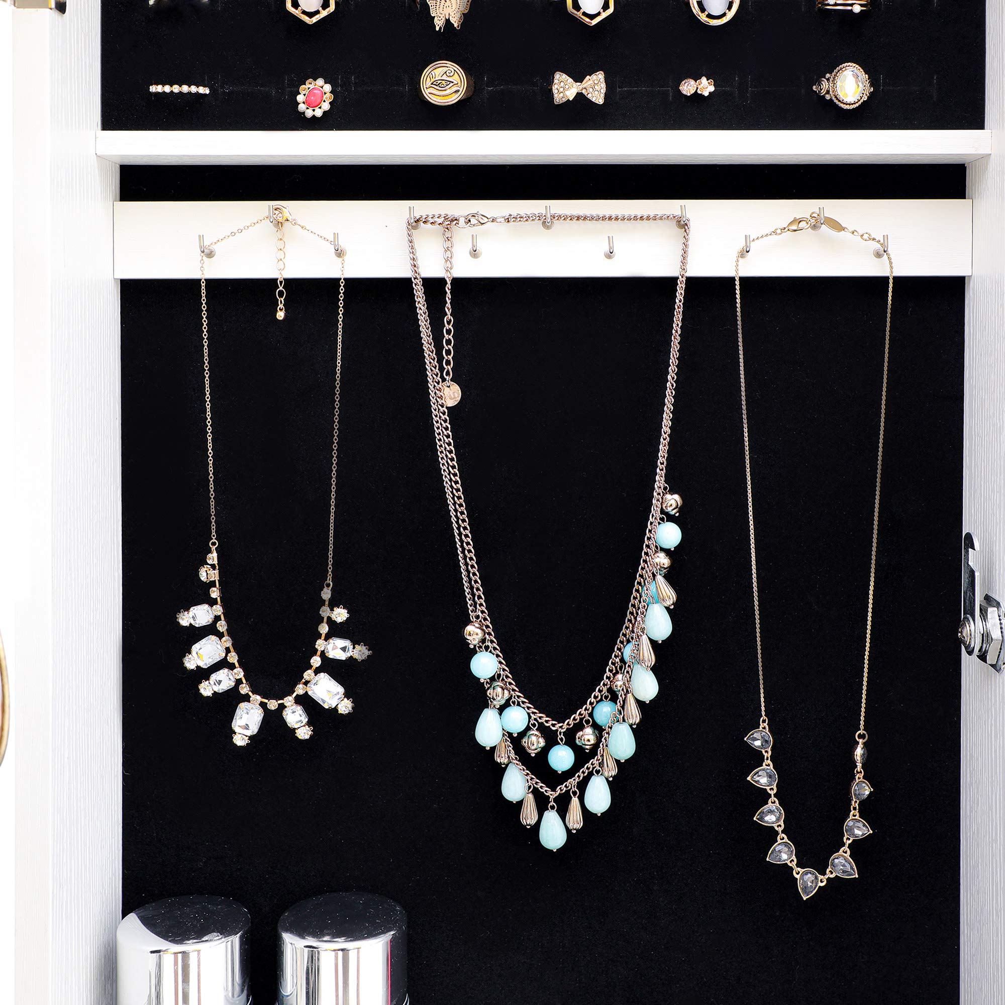 Fashion Jewelry Storage Mirror Cabinet - Door & Wall Mount for Bedroom