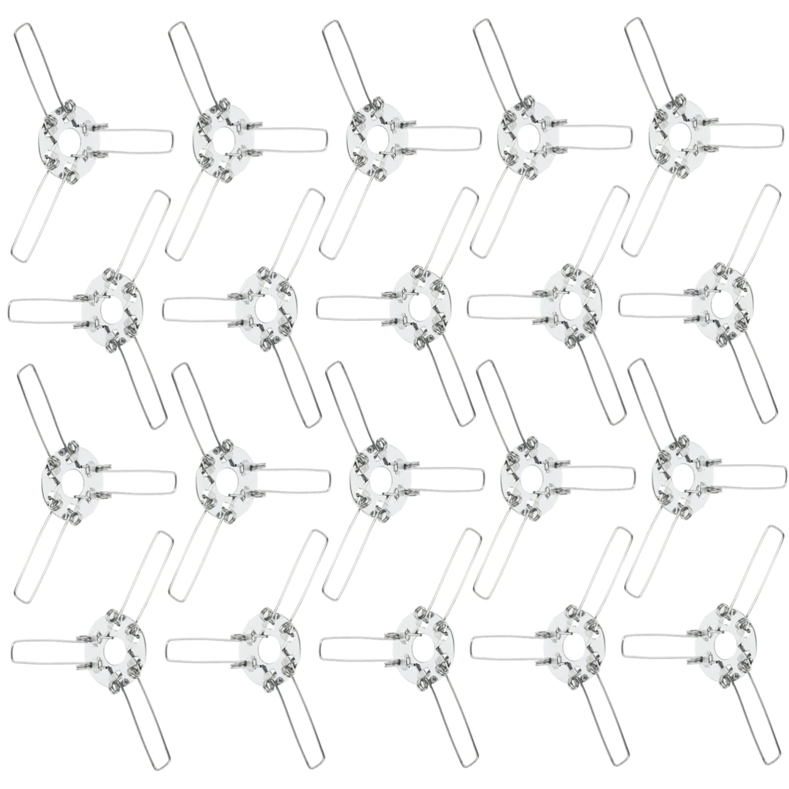 OSALADI 20-Piece Trident Light Holder Set - Spring Glass Lamp Shade, Bulb Holder & Wrought Iron Clip Accessories for LED Lighting | Perfect for Chandeliers, Pendant Lights & Home Decor