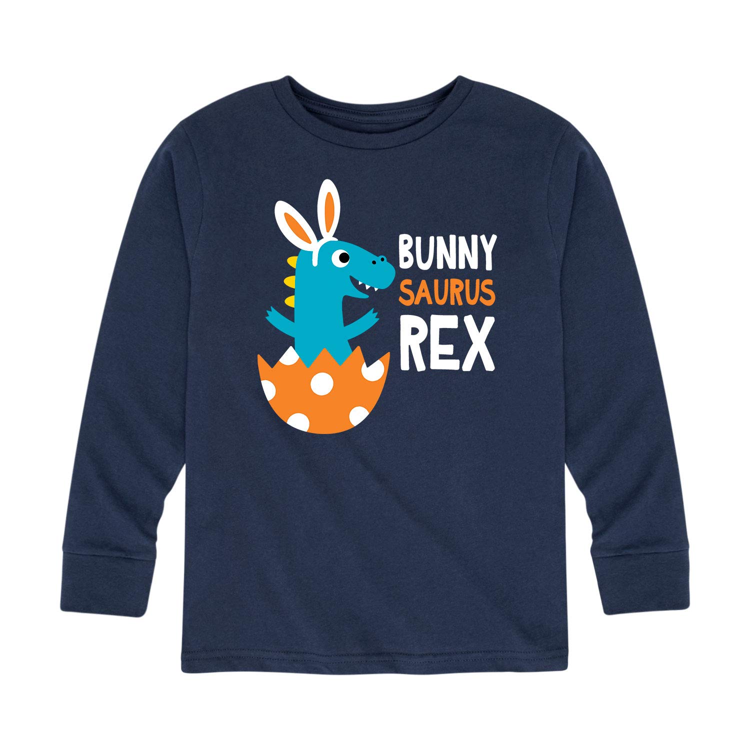 Dino Easter Egg Kids Long Sleeve T-Shirt - Cute Dinosaur Graphic Tee for Boys & Girls - Perfect for Easter, Birthday Parties & School Activities