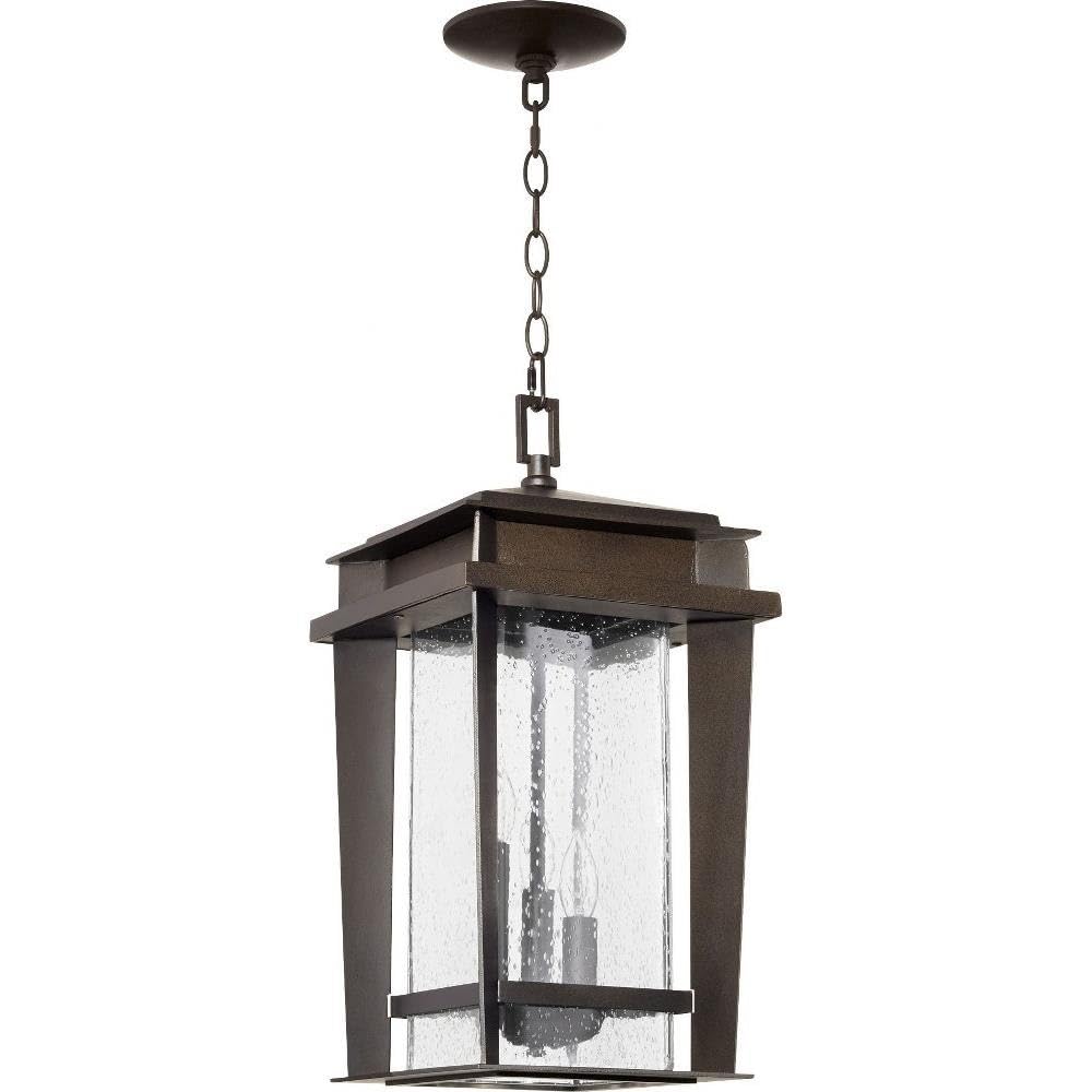 Craftsman/Mission Three Light Pendant - Easton Collection Bronze/Dark Finish - 7041-3-86 - Perfect for Kitchen Island, Dining Room, or Entryway Lighting