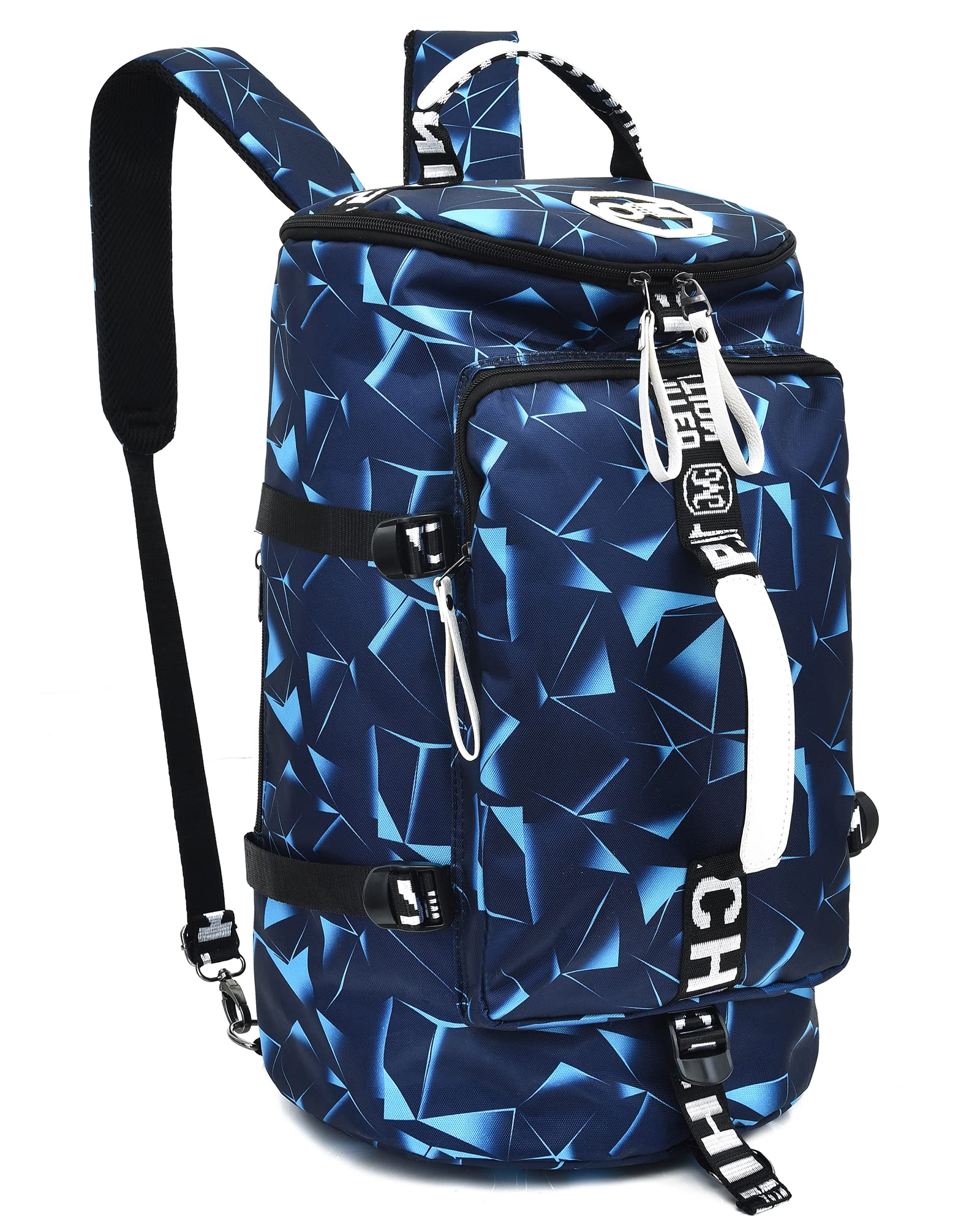 SAVAHIKER 40L Gym Backpack, Sports Duffle Bag, Crossbody Sling Bag for Men & Women - Waterproof Travel Daypack with Shoulder Strap (Deep Sea Blue) - Perfect for Gym, Hiking, Work Commute & Weekend Getaways