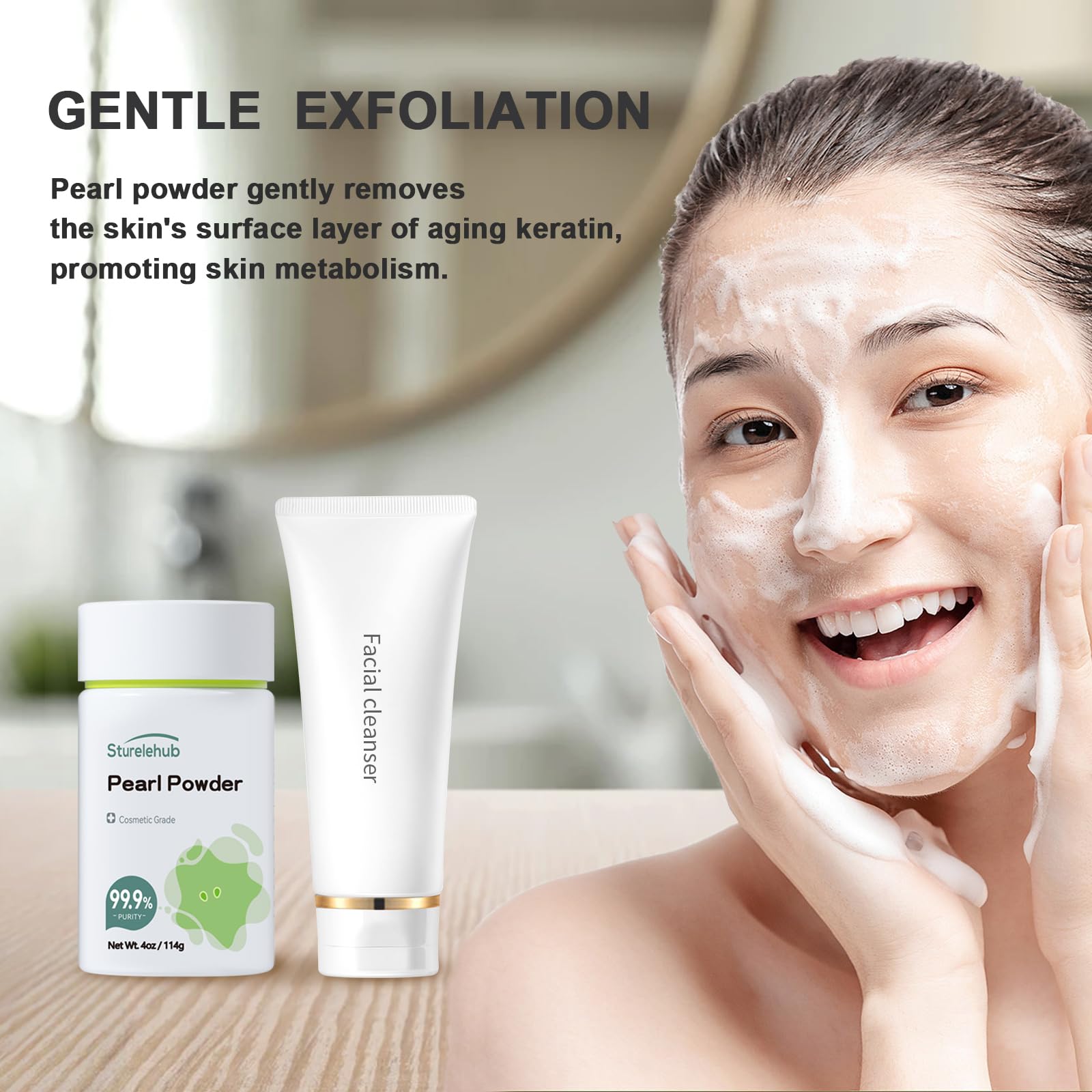Organic Pearl Powder 4OZ (114g) - 99.9% Pure Cosmetic Grade for DIY Skincare, Face Masks, Creams & Lotions - Natural Whitening & Anti-Aging Ingredient for Homemade Beauty Products - Perfect for Brightening Serums, Night Creams & Facial Treatments