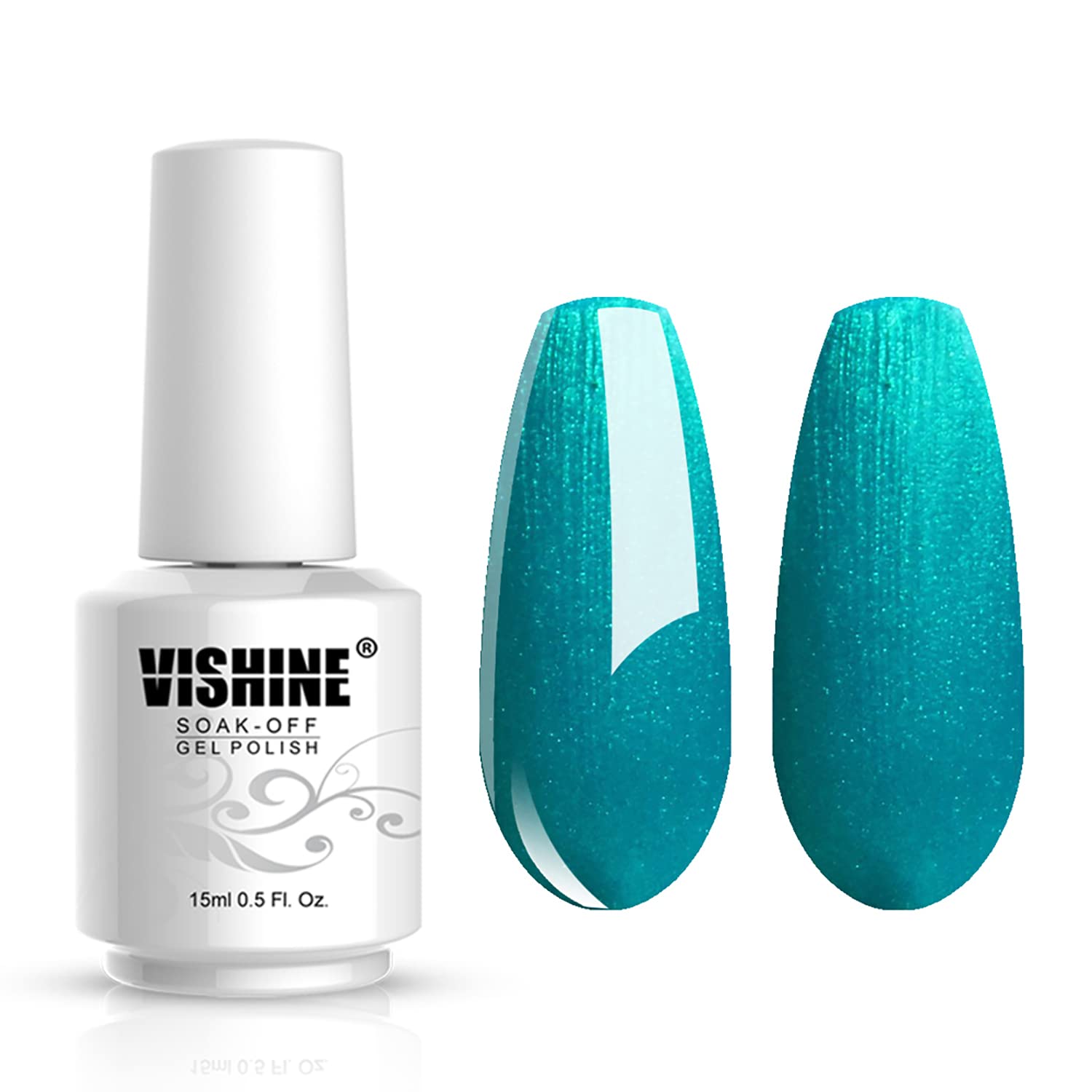 Vishine UV Gel Nail Polish - Soak Off Salon Manicure Gel in Seagreen (724) for Long-Lasting Nail Art | Perfect for Home & Professional Nail Salons