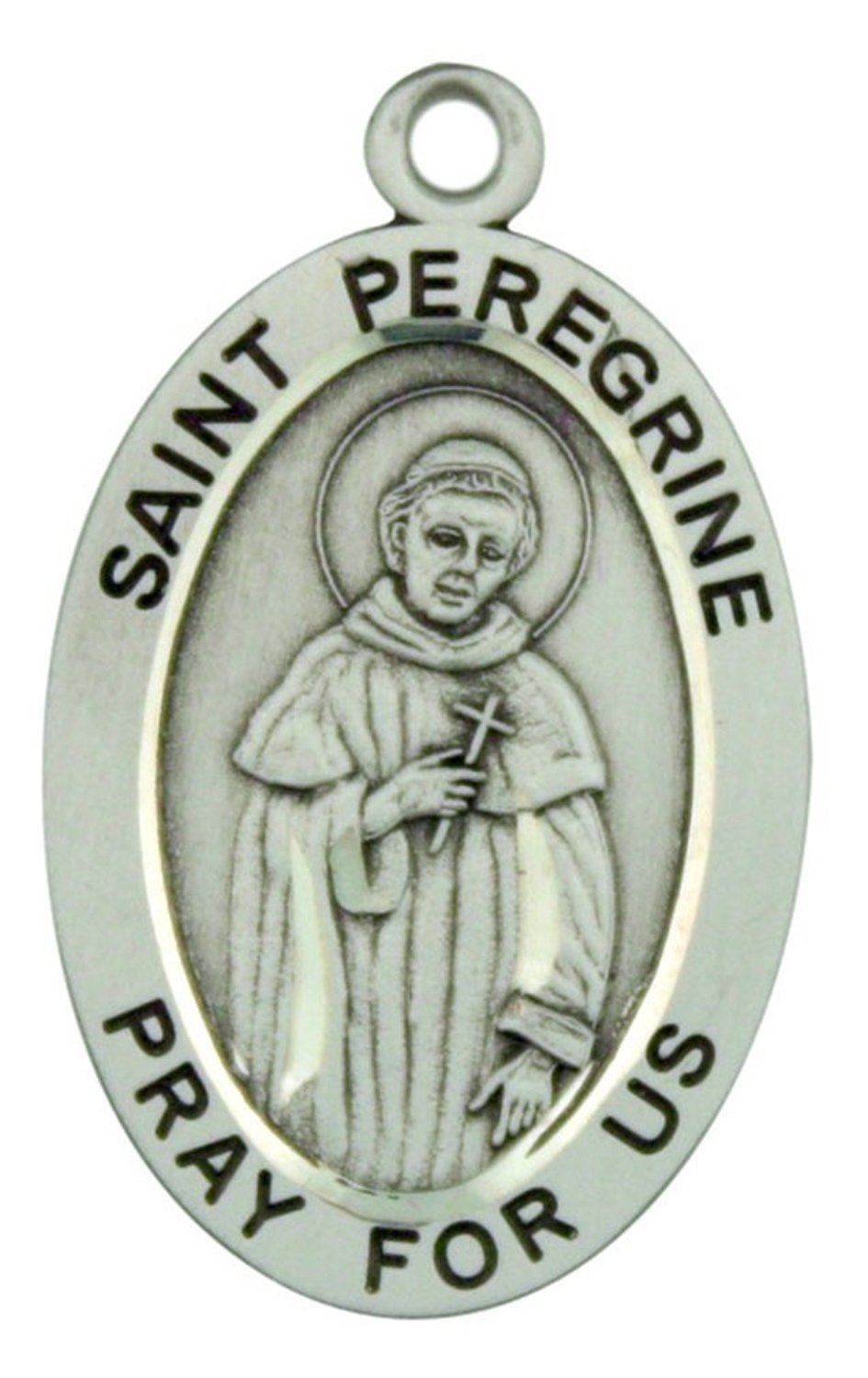 St. Peregrine Prayer Medal - 1 1/4 Inch Sterling Silver Religious Pendant for Healing & Protection | Catholic Gifts, Devotional Jewelry for Cancer Patients & Faithful Believers