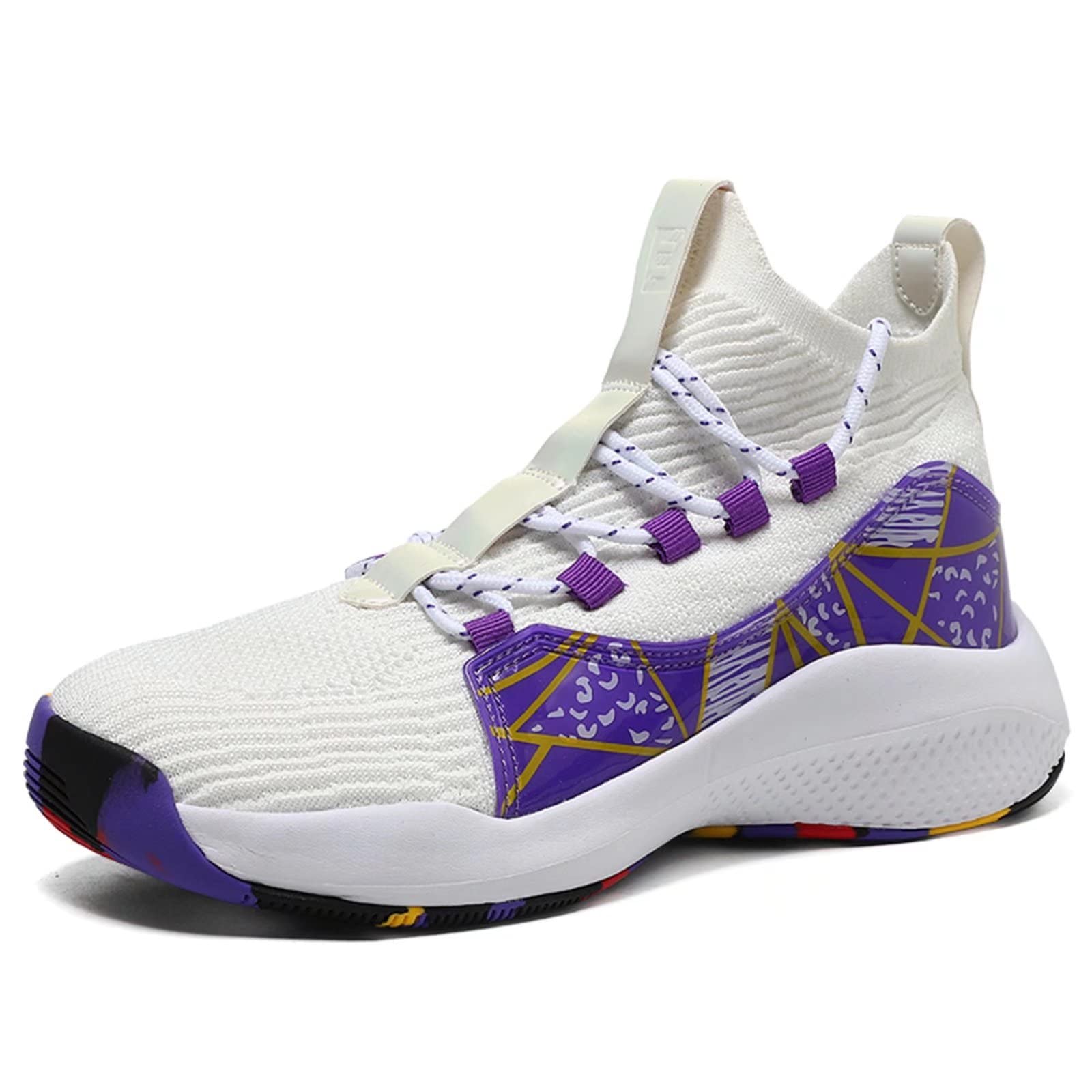 PTYIBO Men's Basketball Shoes - Non-Slip High Performance Sneakers for Indoor/Outdoor Court Play & Casual Wear - Perfect for Training, Games & Street Style