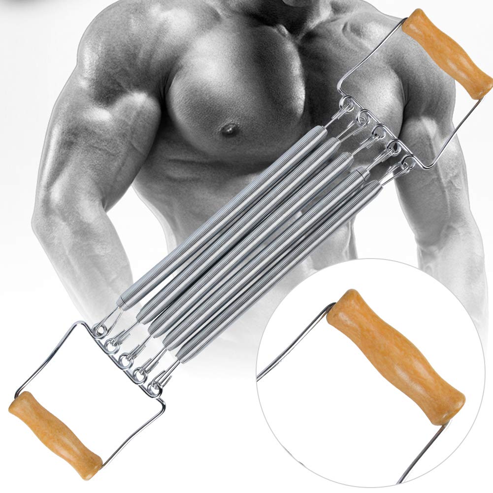 Premium Wooden Handle Chest Expander - Adjustable Spring Resistance for Home Gym, Strength Training & Muscle Building | Perfect for Men's Upper Body Workout, Back Exercises & Fitness Equipment Collection | Ideal for Home Workouts, Cross Training & Bodybuilding Routines