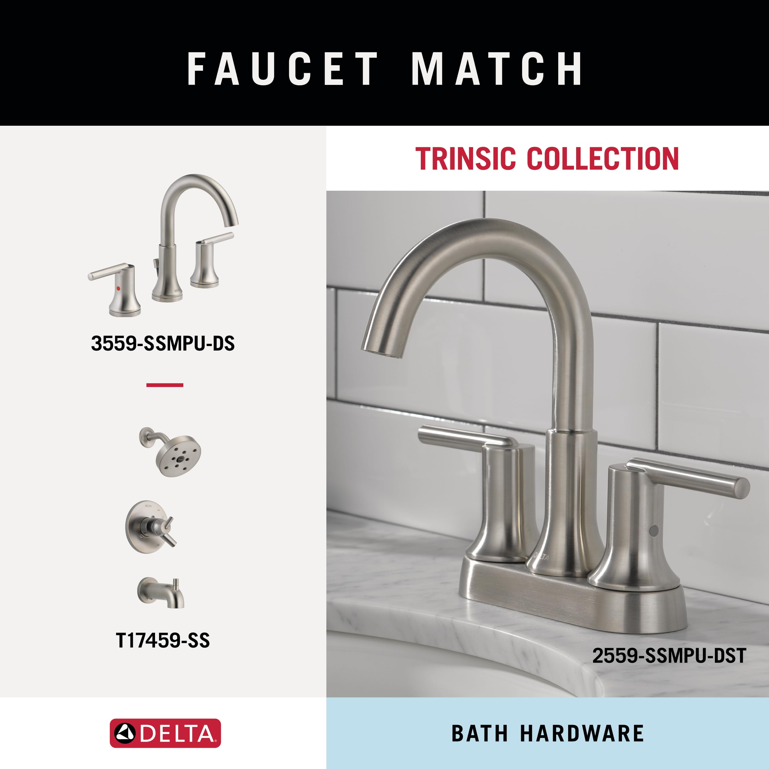 Delta Faucet Trinsic 24-Inch Double Wall Mount Towel Bar in Stainless Steel - Bathroom Hardware Accessory for Modern Home & Spa-Like Experience