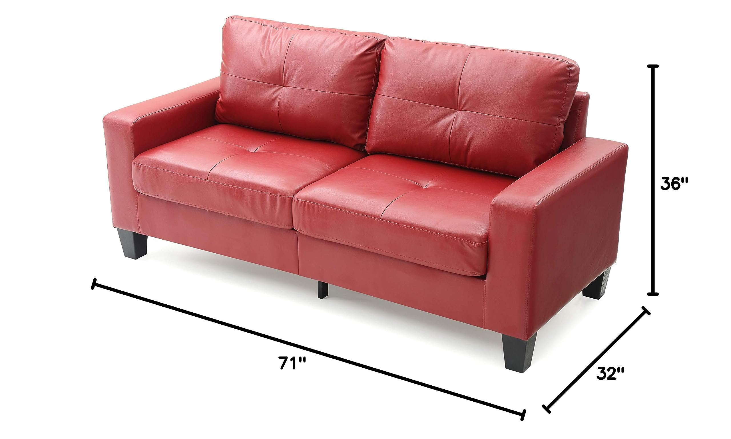 Glory Furniture Newbury Modular Sofa Set in Red - Modern Sectional Couch for Living Room, Lounge & Home Theater