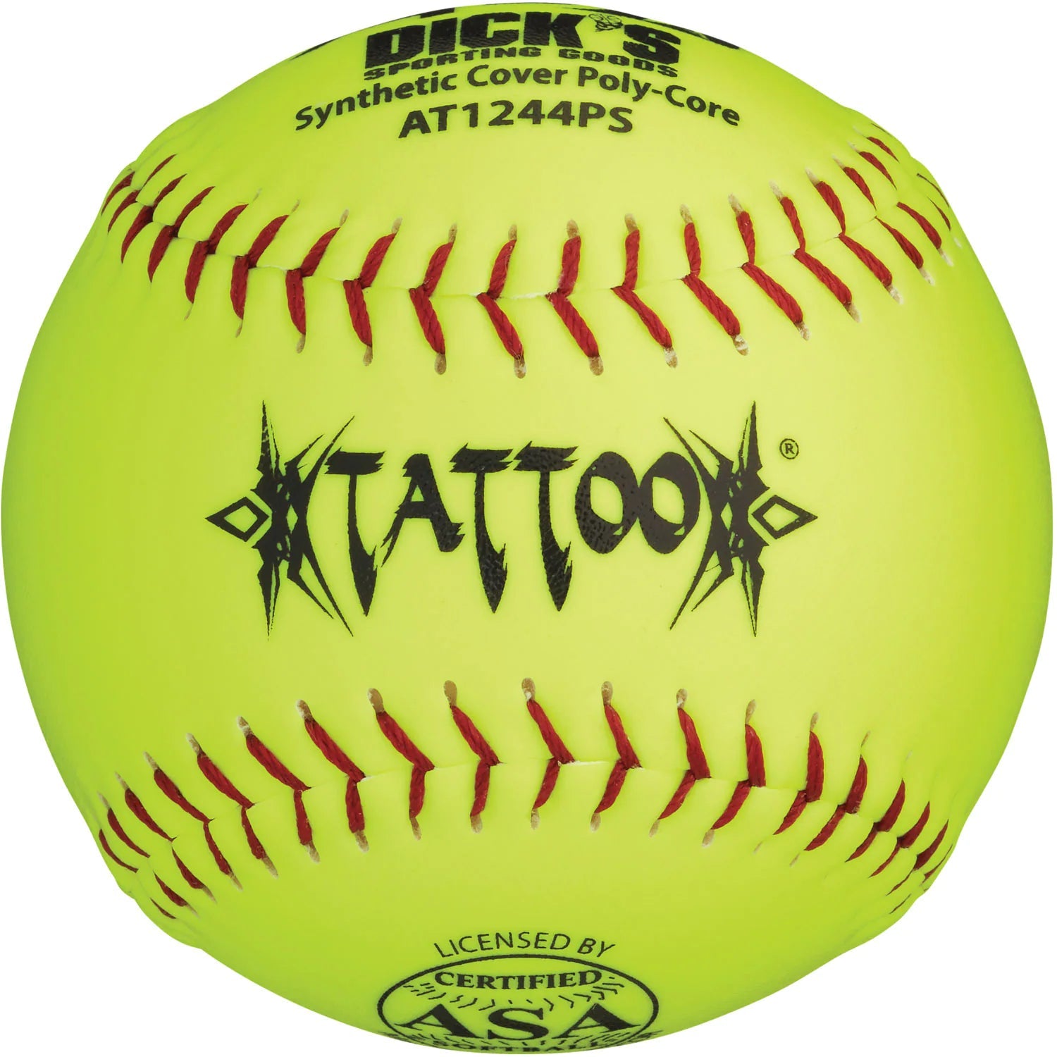 AD Starr Tattoo 12 Inch USA (ASA) 44 375 Synthetic Slowpitch Softballs - One Dozen USAT1244PS - Perfect for Competitive Softball Games & Practice Sessions