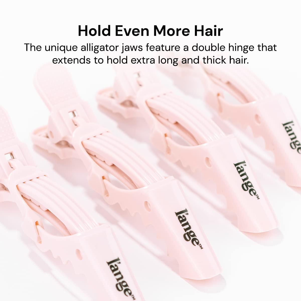 L’ange Alligator Hair Clips Wide Teeth Double-Hinged Design for Sectioning & Securing Hair - Professional Styling Results 4-Pack (Blush) - Perfect for Salon, Home Hair Styling & DIY Haircuts
