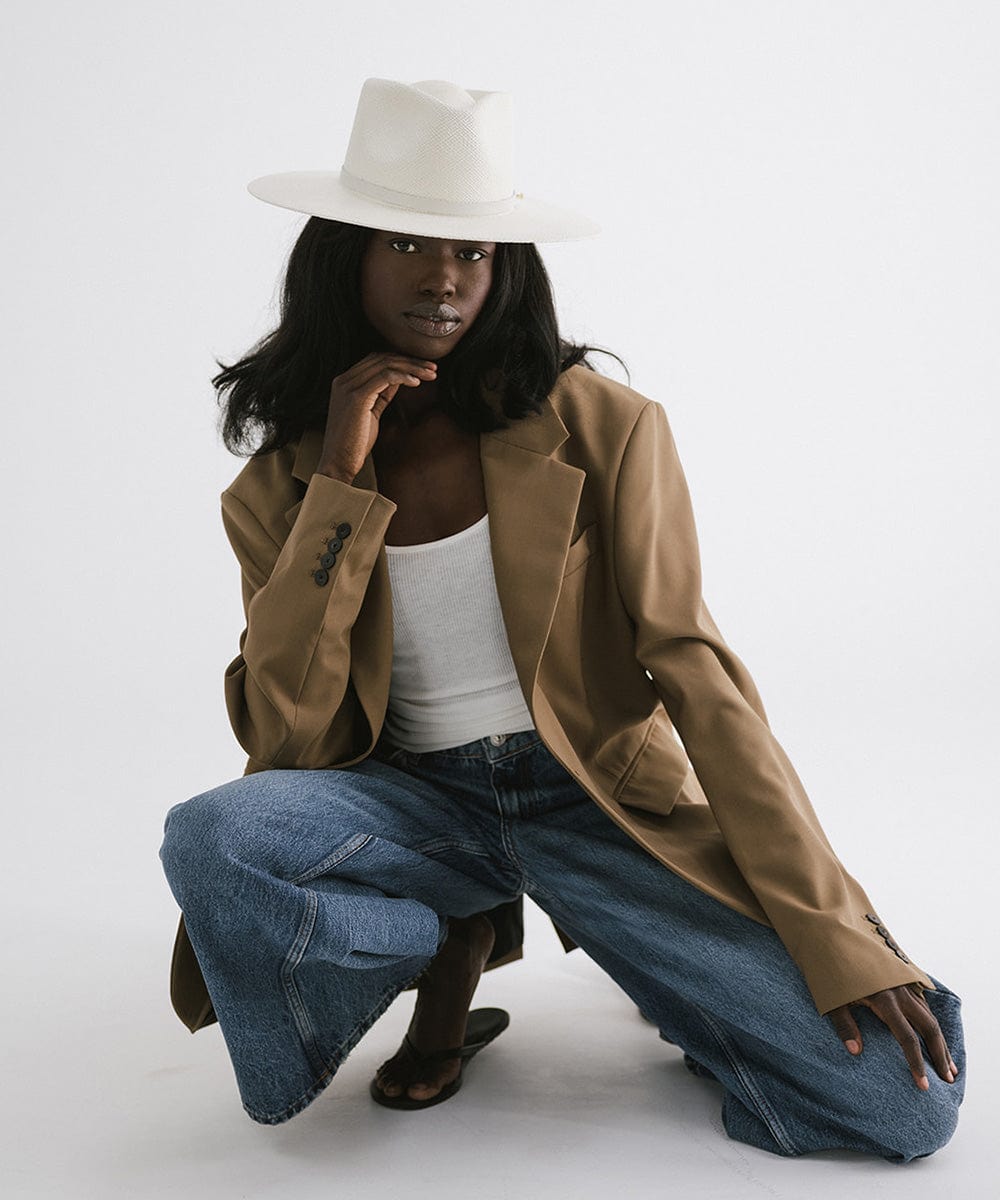 Carmen Panama Straw Hat for Women - Breathable Wide Brim Sun Hat for Beach, Garden & Outdoor Activities