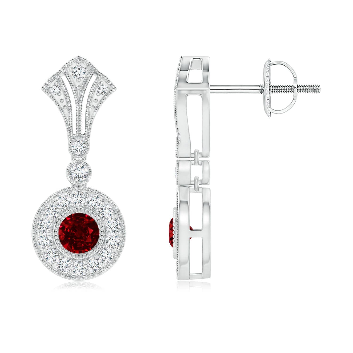 Natural Ruby Stud Earrings for Women - 14K Solid Gold July Birthstone Jewelry | Elegant Gift for Her, Birthday, Wedding & Anniversary | Perfect for Formal Events, Date Nights & Special Occasions