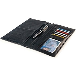 Premium Leather Travel Organizer & Ticket Wallet - RFID Blocking Passport Holder for Men & Women - Perfect for Airplane, Business Trips & Vacation Accessories (Black)