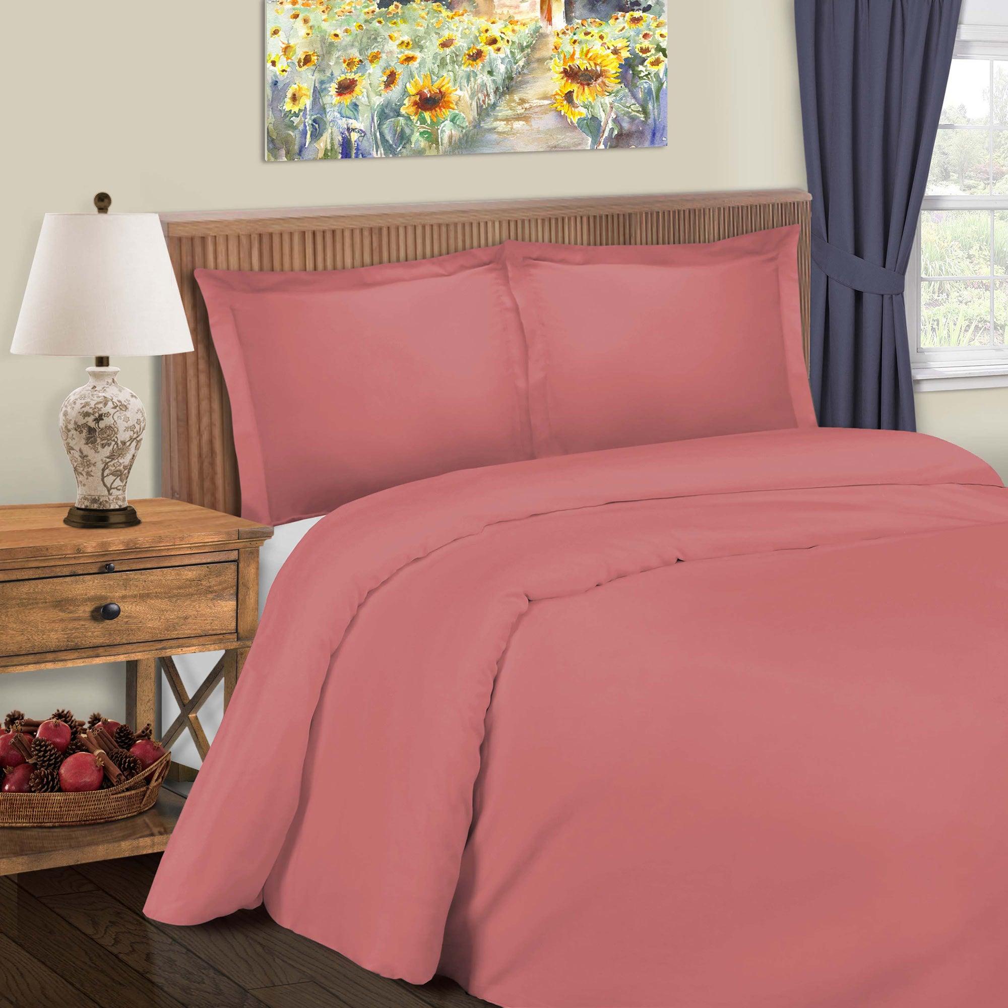 600 Thread Count Cotton Blend Solid Duvet Cover Set - King Size, Soft & Breathable Bedding Set for All Seasons - Perfect for Master Bedroom, Guest Room & Hotel Use