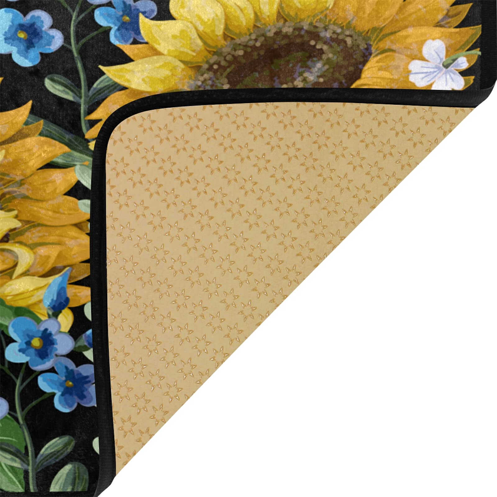 Susiyo Anti-Fatigue Kitchen Mat with Sunflower Design - Non-Slip, Oil-Resistant, Easy to Clean Floor Rug for Kitchen, Bathroom, Indoor & Outdoor Use - Perfect for Standing Comfort While Cooking
