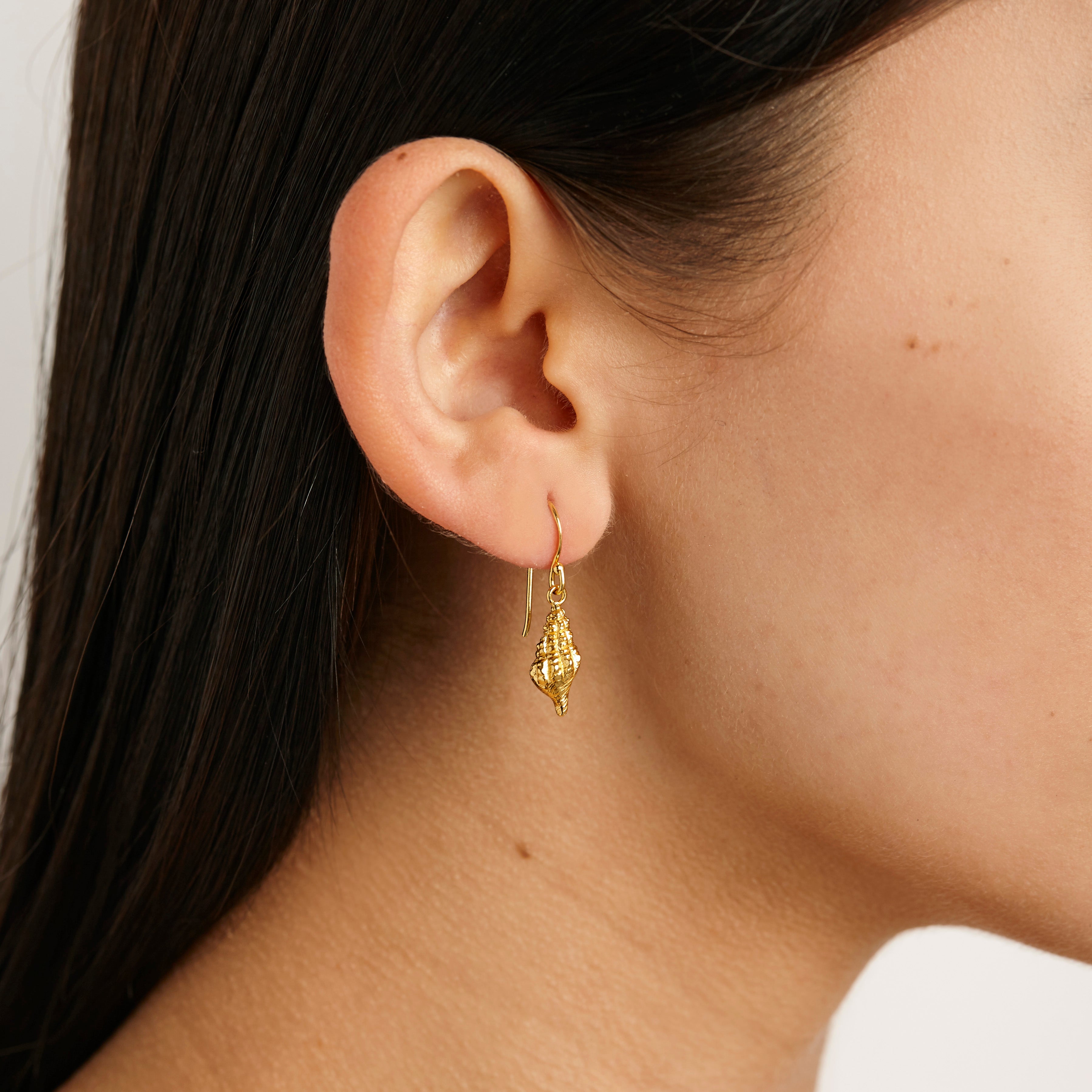 Spiral Shell Earrings for Women - 14K Gold Plated Boho Beach Jewelry - Perfect for Summer Vacations, Weddings & Casual Outfits