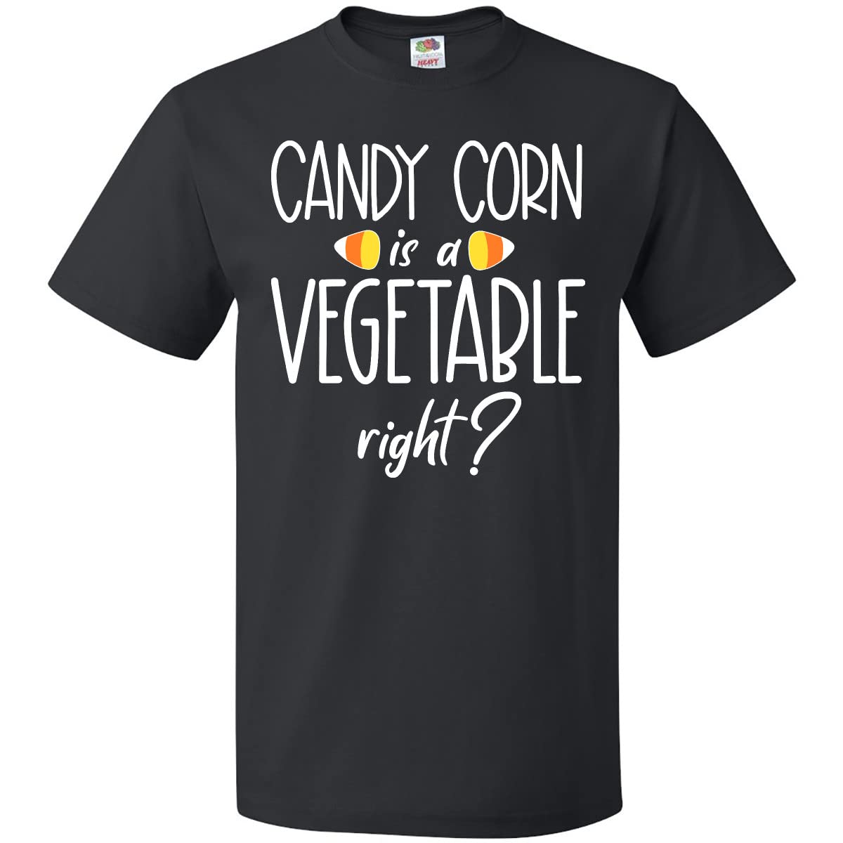 Inktastic Halloween Candy Corn is a Vegetable, Right? Funny Halloween T-Shirt for Men & Women - Perfect for Costume Parties, Trick or Treating & Spooky Season Outfits
