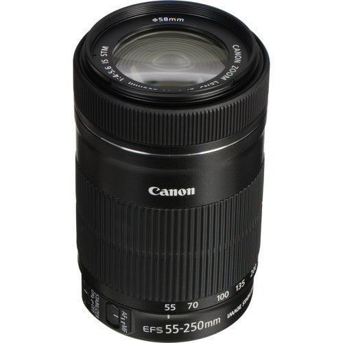Canon EF-S 55-250mm f/4-5.6 IS STM Telephoto Zoom Lens with 64GB Memory Card & Ultimate Filter Bundle - Perfect for Wildlife, Sports & Travel Photography