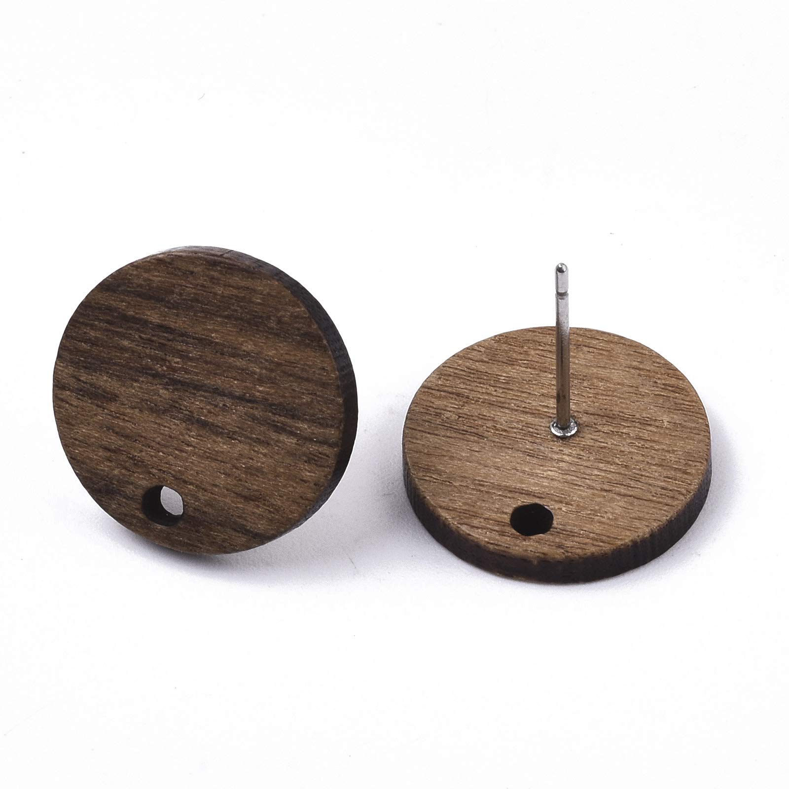 20 Pairs Natural Wooden Stud Earrings - Blank Round Circle Post Earring Bases for Jewelry Making, DIY Crafts, Women's Accessories - Perfect for Handmade Earrings, Boho Style, and Gift Giving