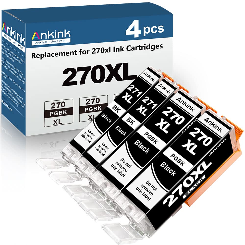 Ankink 4-Pack PGI-270XL & CLI-271XL Ink Cartridges for Canon PIXMA Printers - Home & Office Use