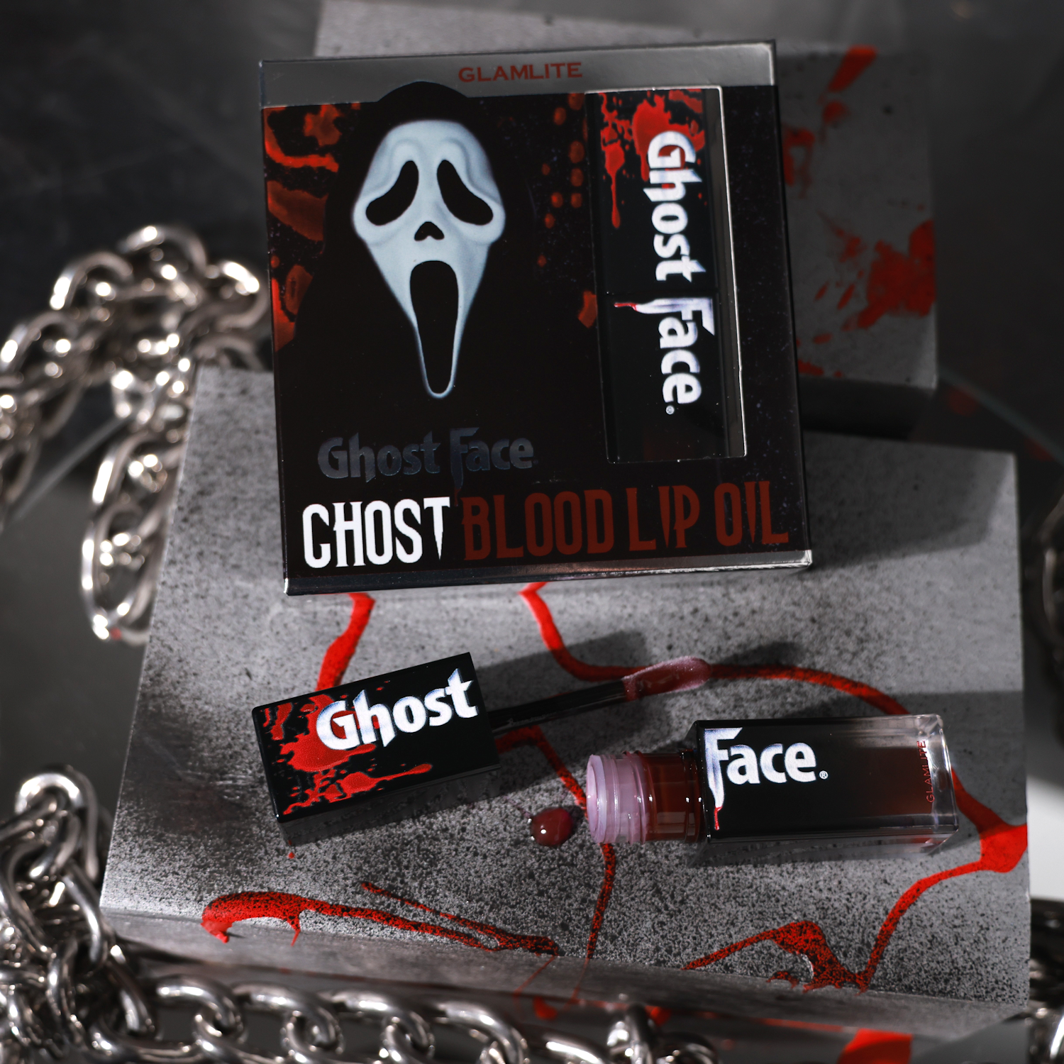 Ghost Face™ x Glamlite Full Collection - Horror Movie Makeup Kit for Halloween, Cosplay & Themed Parties