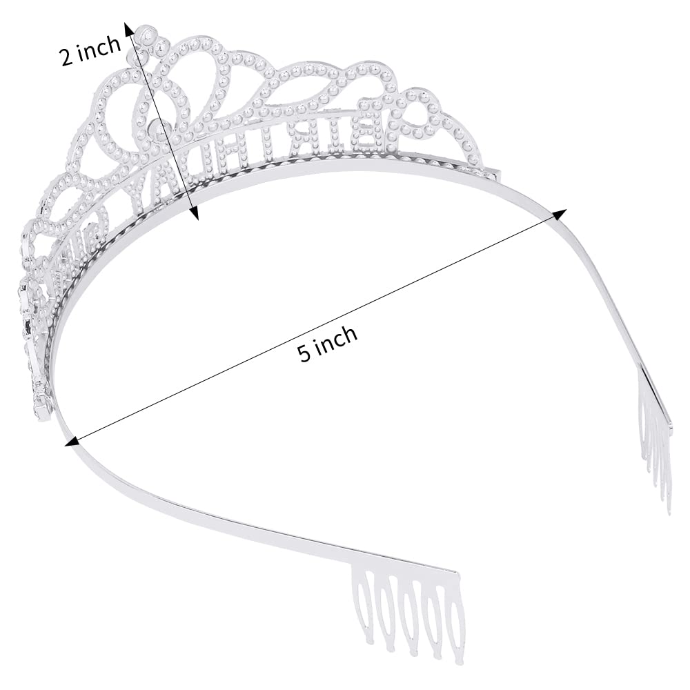 Sparkling Rhinestone Birthday Crown for Women - Elegant Princess Tiara Headband with Sash for Birthday Girl, Party, Bachelorette & Special Celebrations - Perfect for Photos, Events & Festive Occasions