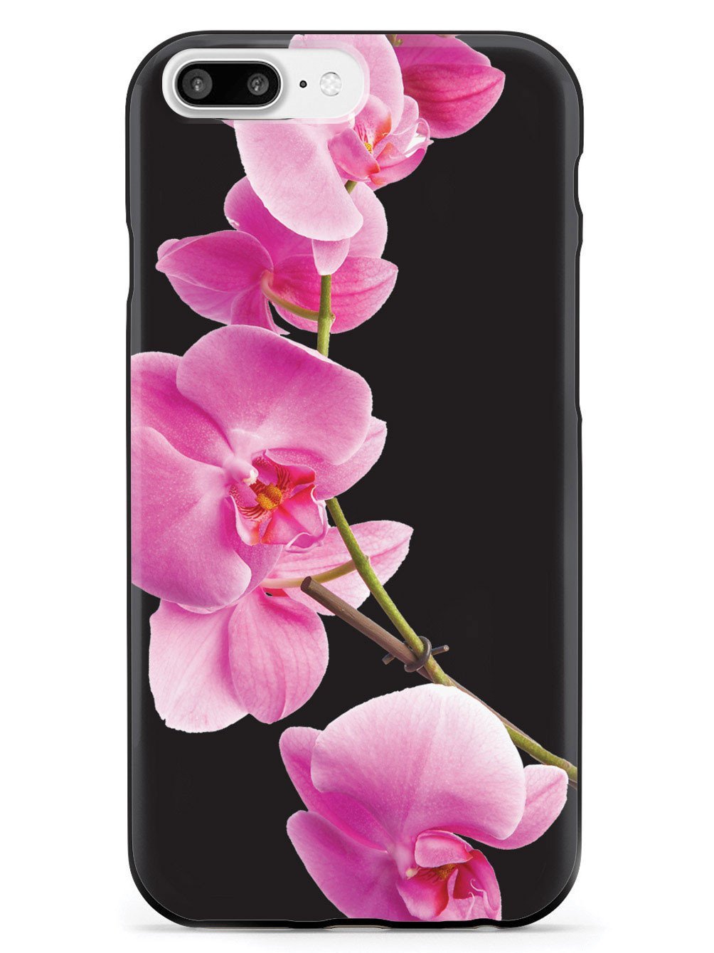 Inspired Cases - Premium 3D Textured Protective Phone Case for Apple iPhone 7 Plus (Pink Orchid & Black) | Shockproof & Anti-Scratch Cover | Perfect for Daily Use, Travel & Outdoor Activities