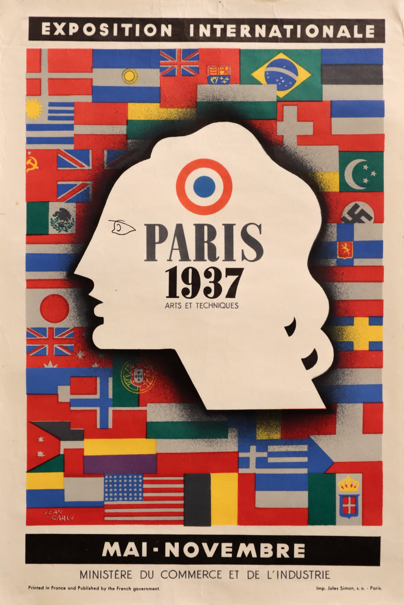 1937 Original Exposition Internationale Paris Poster - Vintage Art Print for Home & Office Decor - Perfect for History Lovers & Collectors