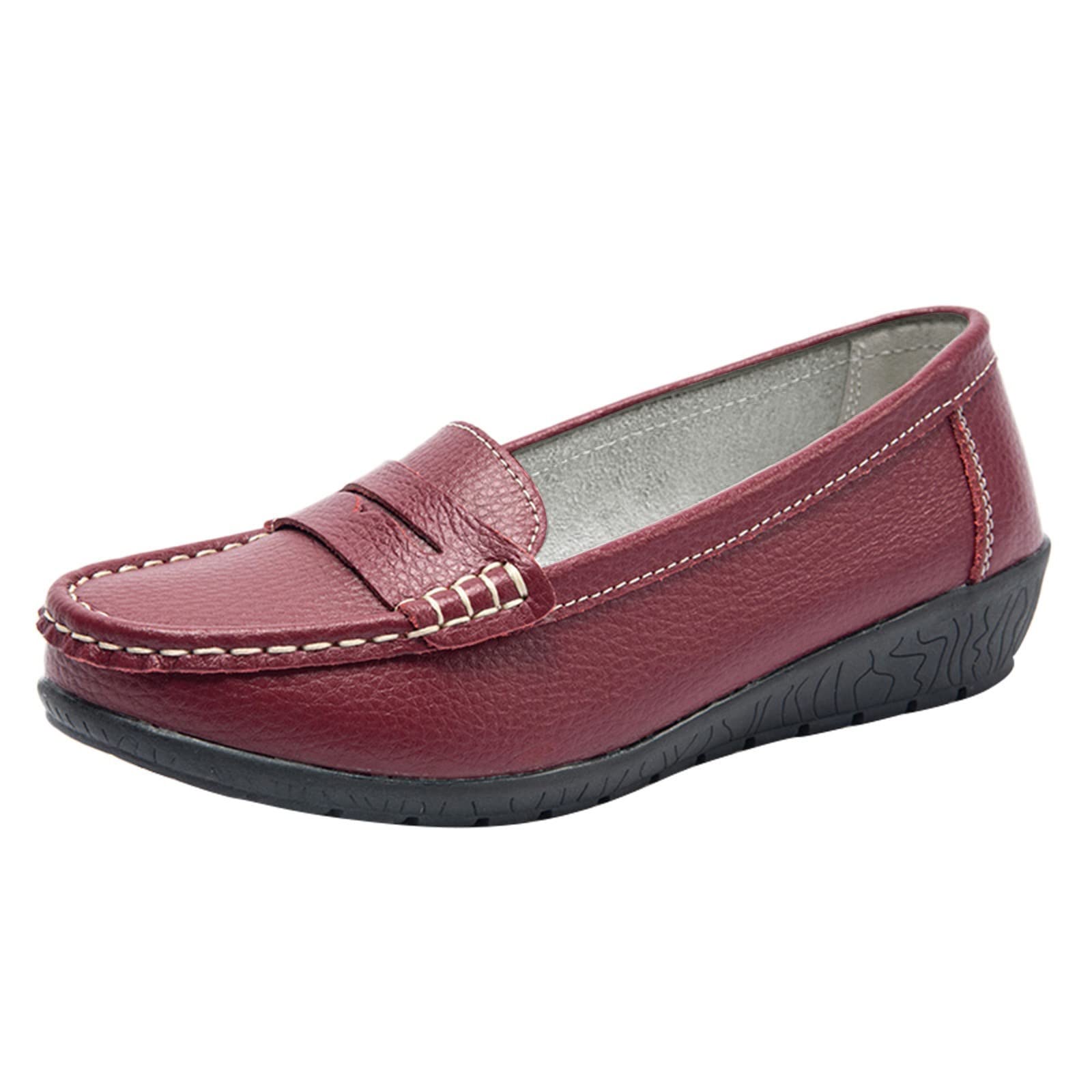 DHENLI Women's Casual Loafers - Single Color Flat Shoes for Running & Everyday Wear | Comfortable Solid Slip-On Sneakers for Work, Walking & Travel