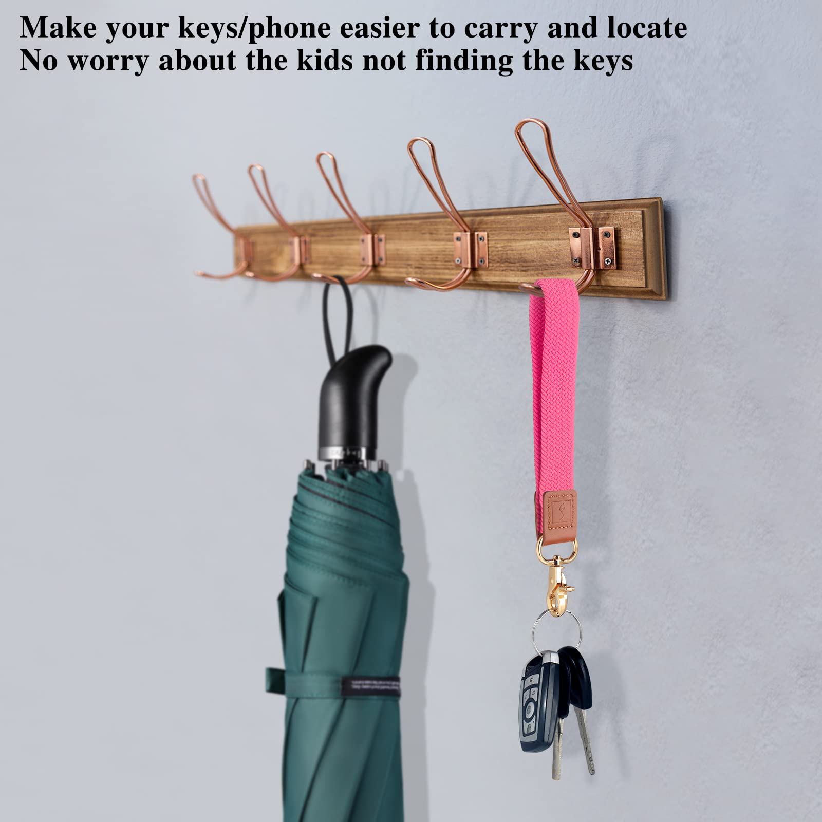 Stretchy Wrist Keychain for Keys - Pink | Car, Phone, Wallet Holder