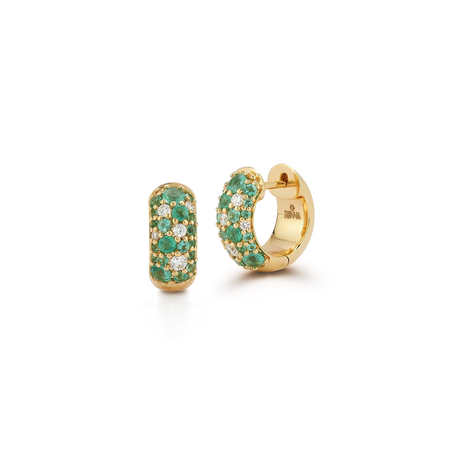 Tidepool Huggie Hoops Earrings - Emerald Green Dainty Hoops for Women | Perfect for Everyday Wear, Gifts & Special Occasions